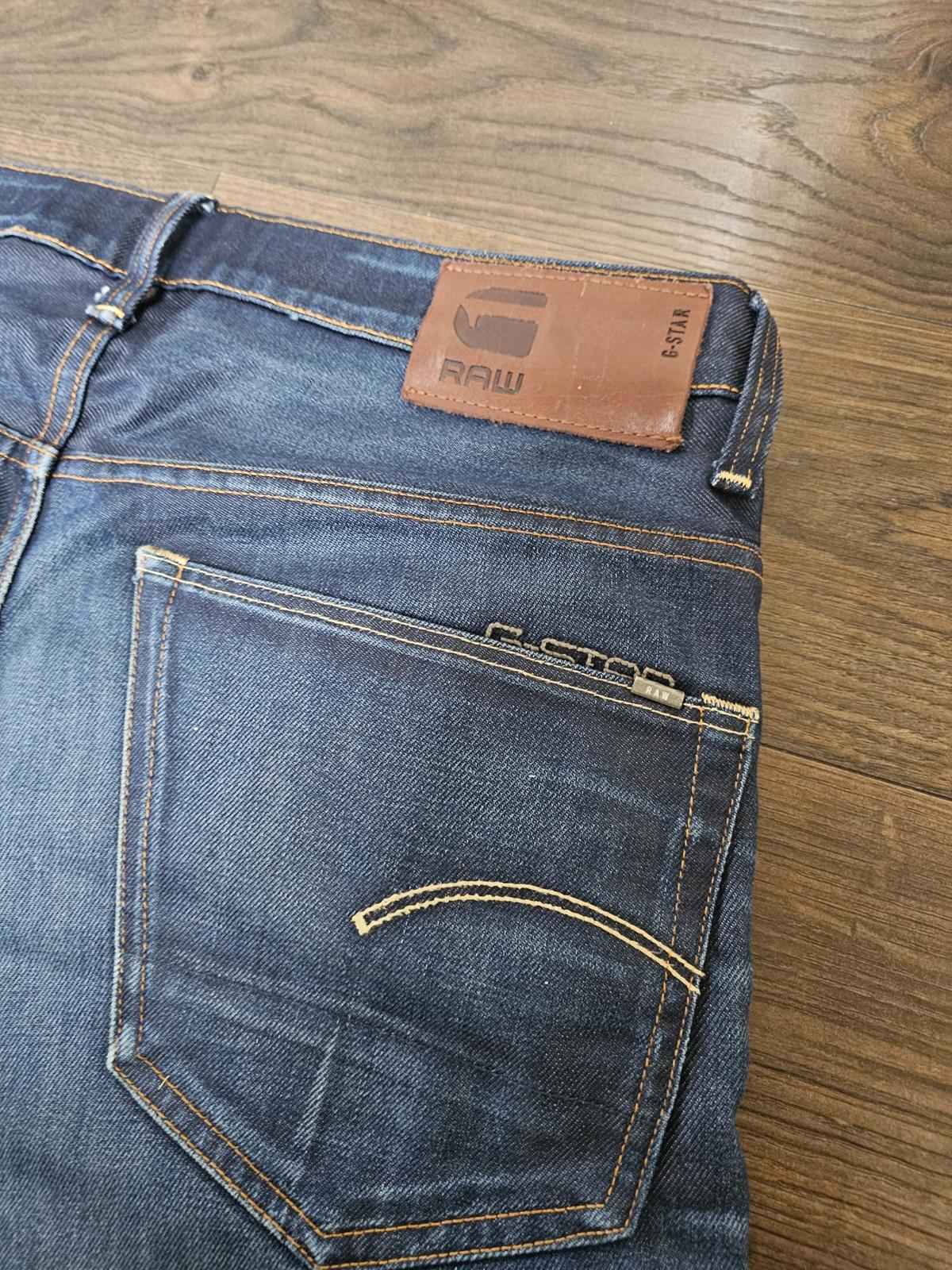 G- STAR Mens Blue Button Fly Jeans 3301 Straight Sim Fit W32/35L Denim