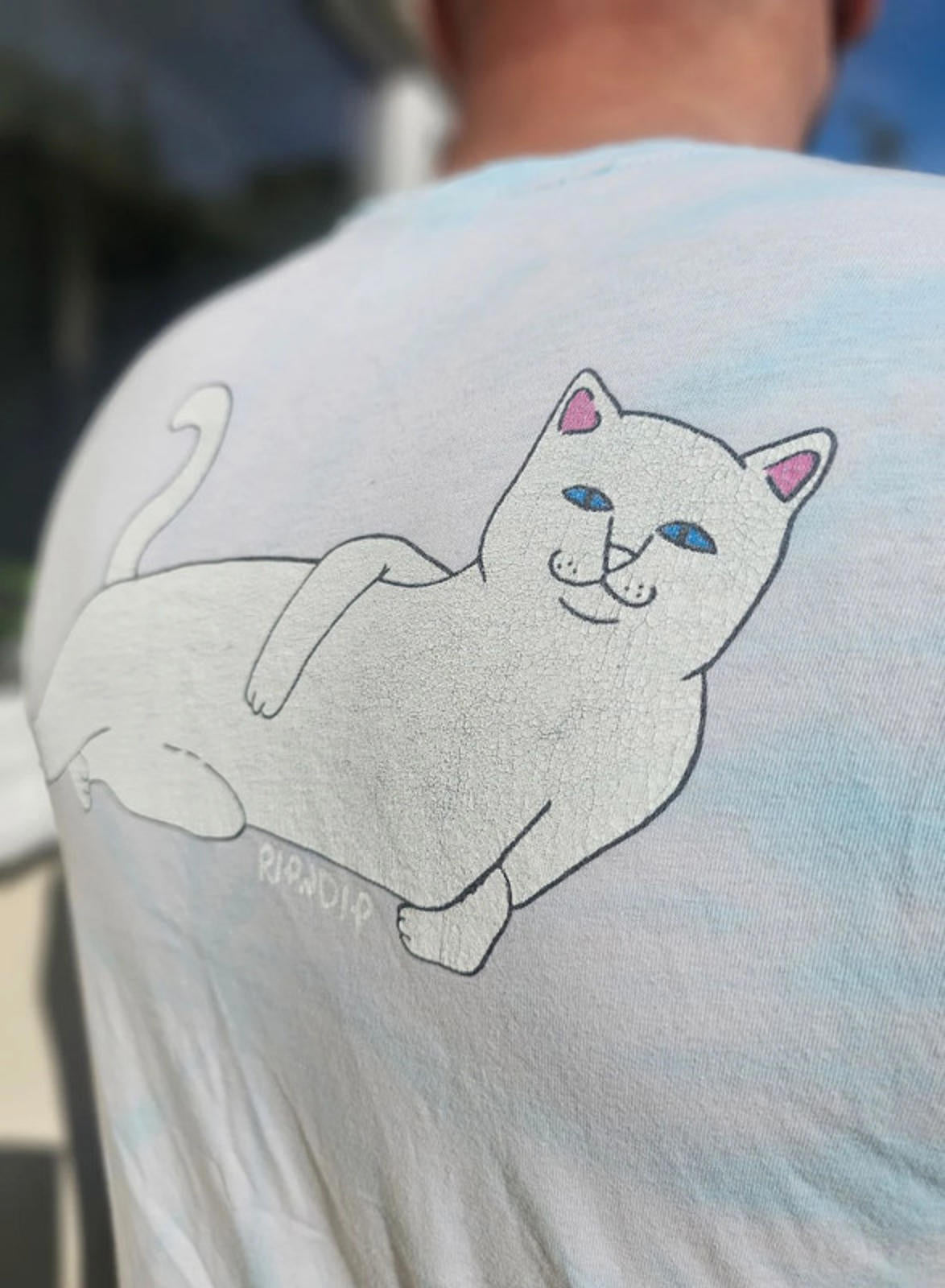 Ripndip Unisex Short Sleeve 'Lying Cat' Big Print Short Sleeve T-Shirt - M