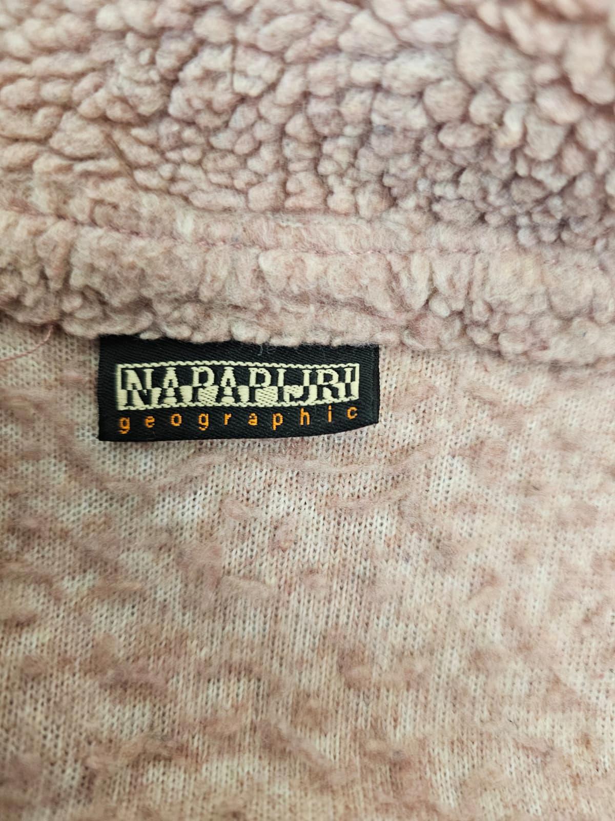 Napapijri Vintage Womens 1/4 Zip Pullover Sherpa/Borg Fleece Jumper - S/Small