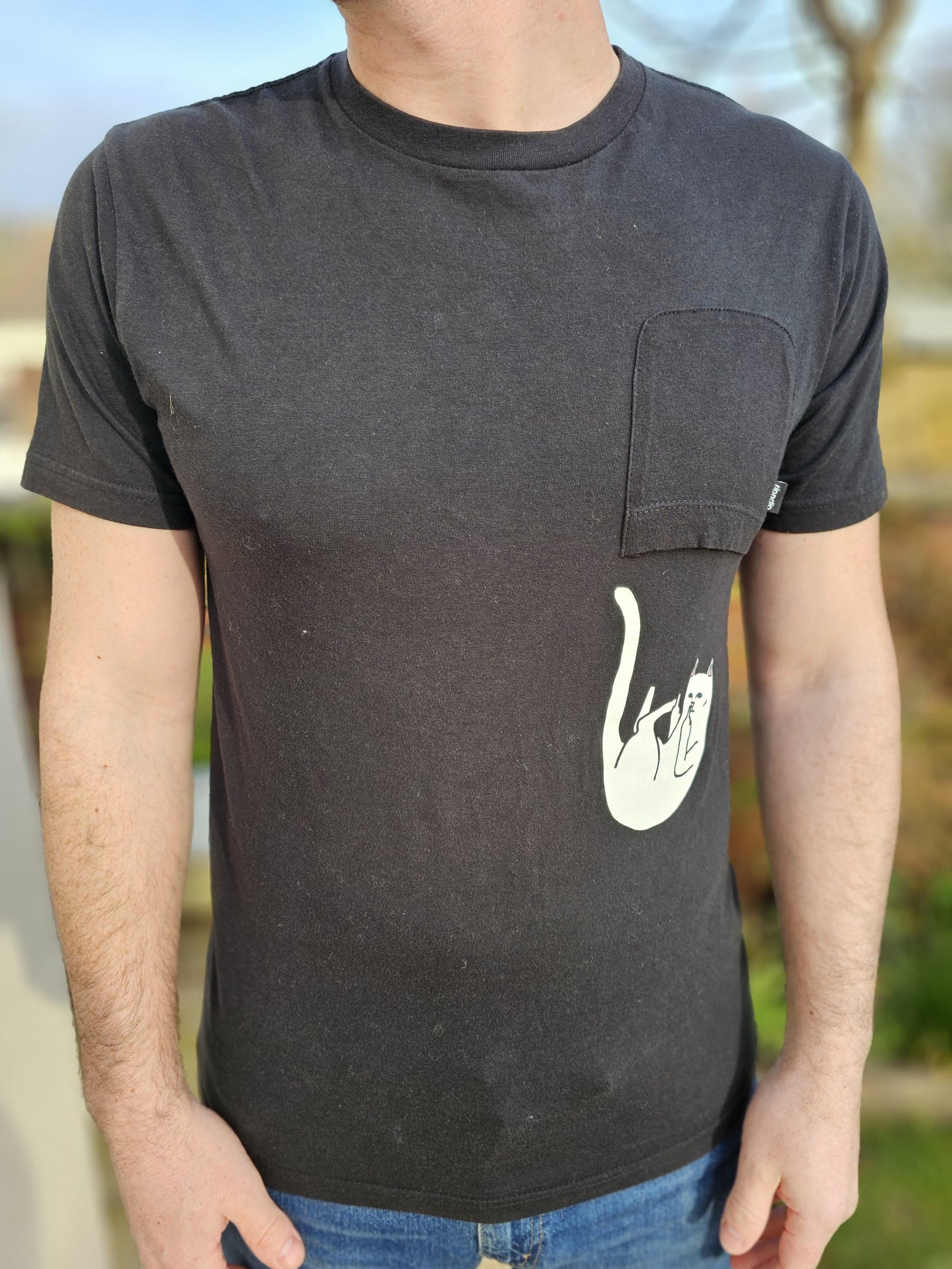 Awesome RipNDip Black Pocket T-Shirt Top Tee Short Sleeve M/Medium