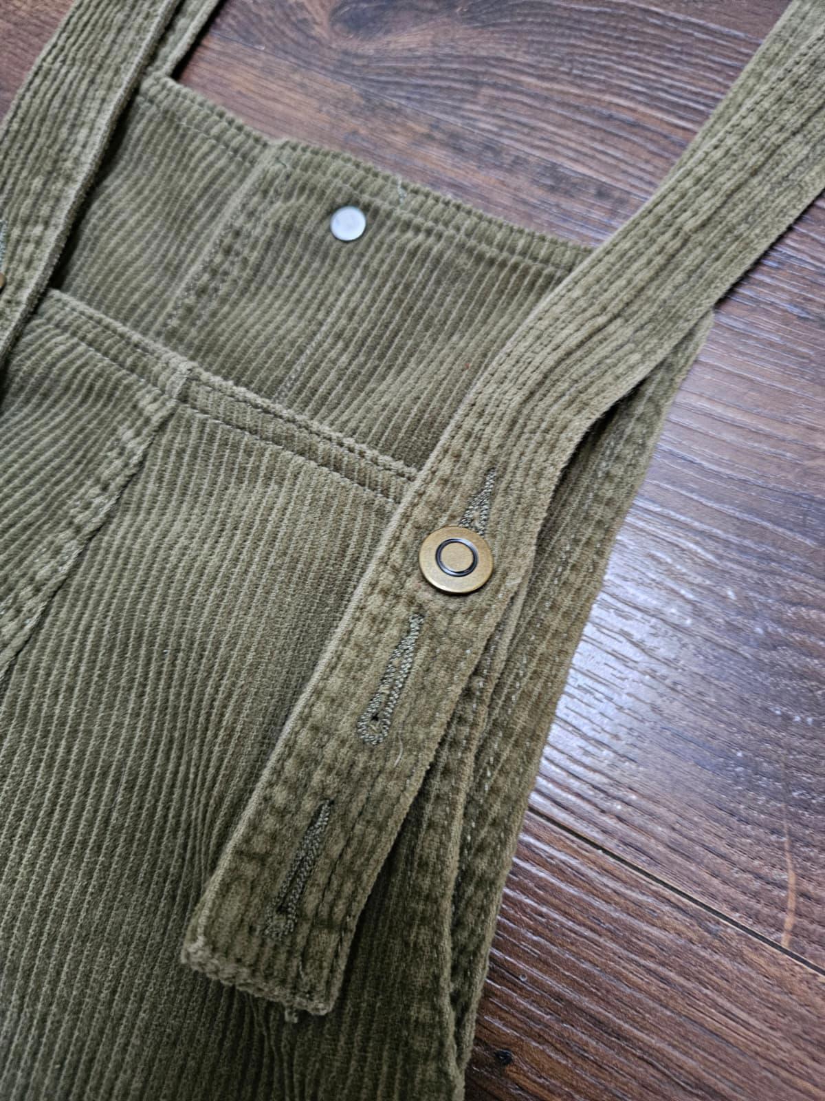Passenger Womens Corduroy Dungarees - Extra Small / L - Dark Green