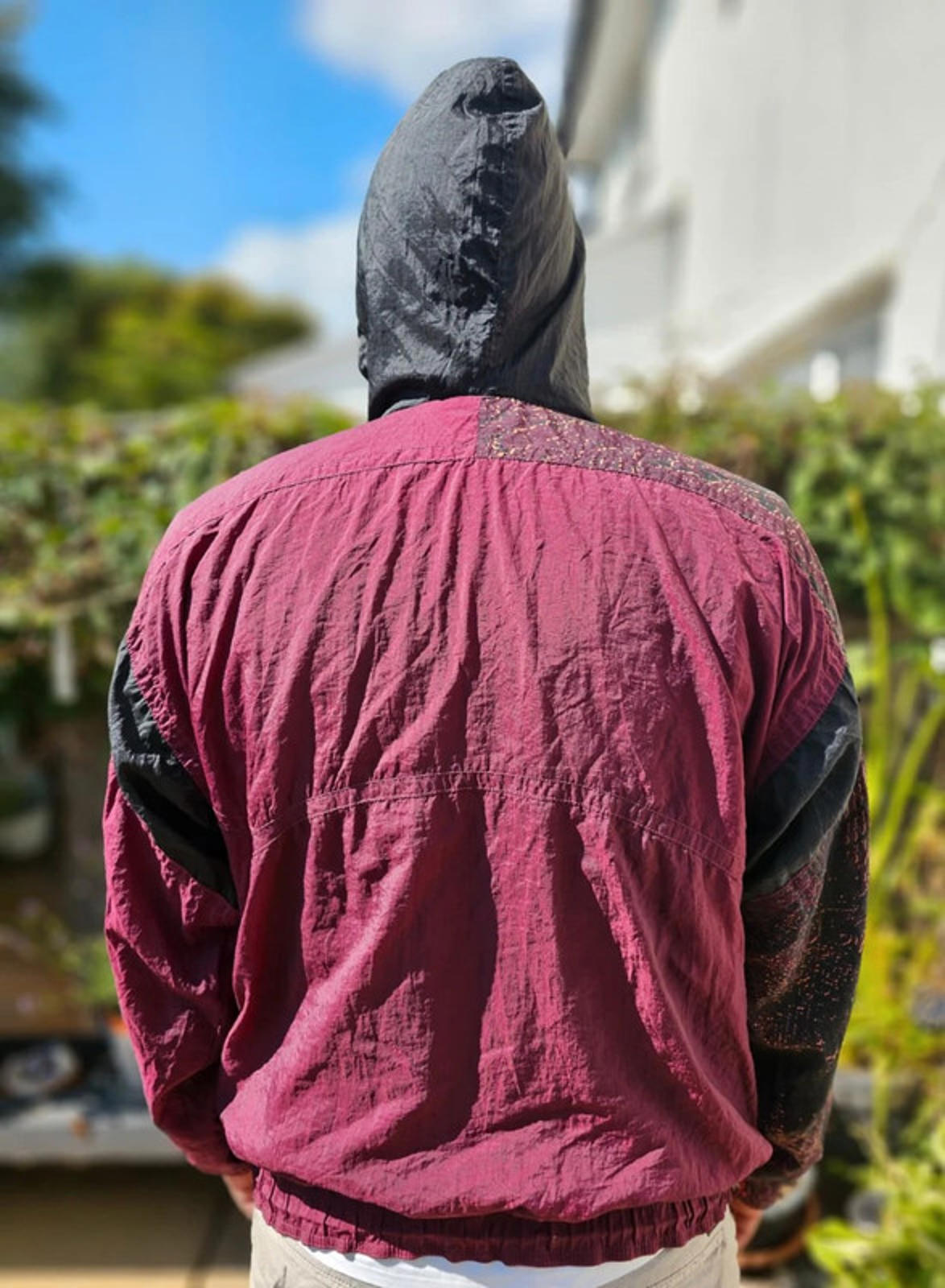 80's/90's Nike Vintage Nike Track/Windbreaker Style 1/2 Zip Hooded Jacket - L