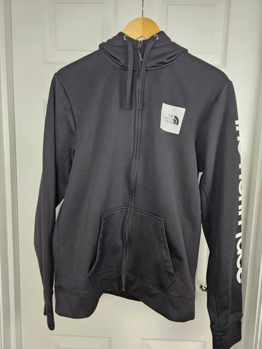 The North Face Mens Fleece Lined Full Zip Hoodie Jacket - M/Medium - Black/White