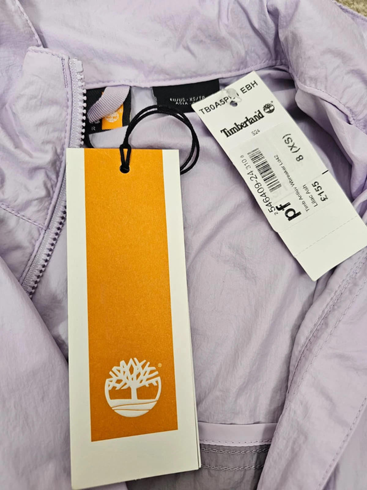 Timberland Womens Full Zip Wind Proof Hooded Windbreaker Jacket - XS/Extra Small