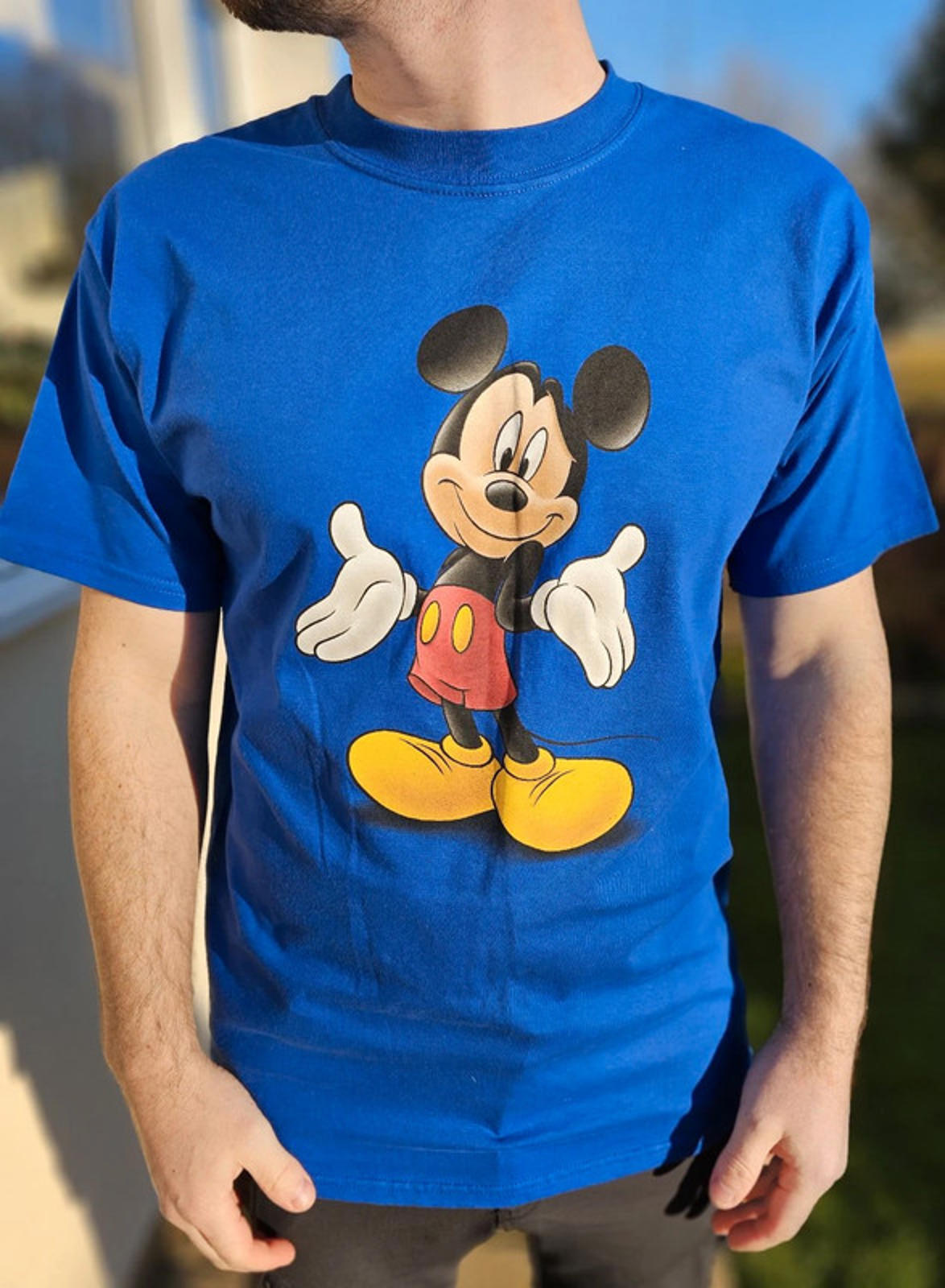 Genuine Walt Disney World Blue Mickey Mouse Short Sleeve T-Shirt - M