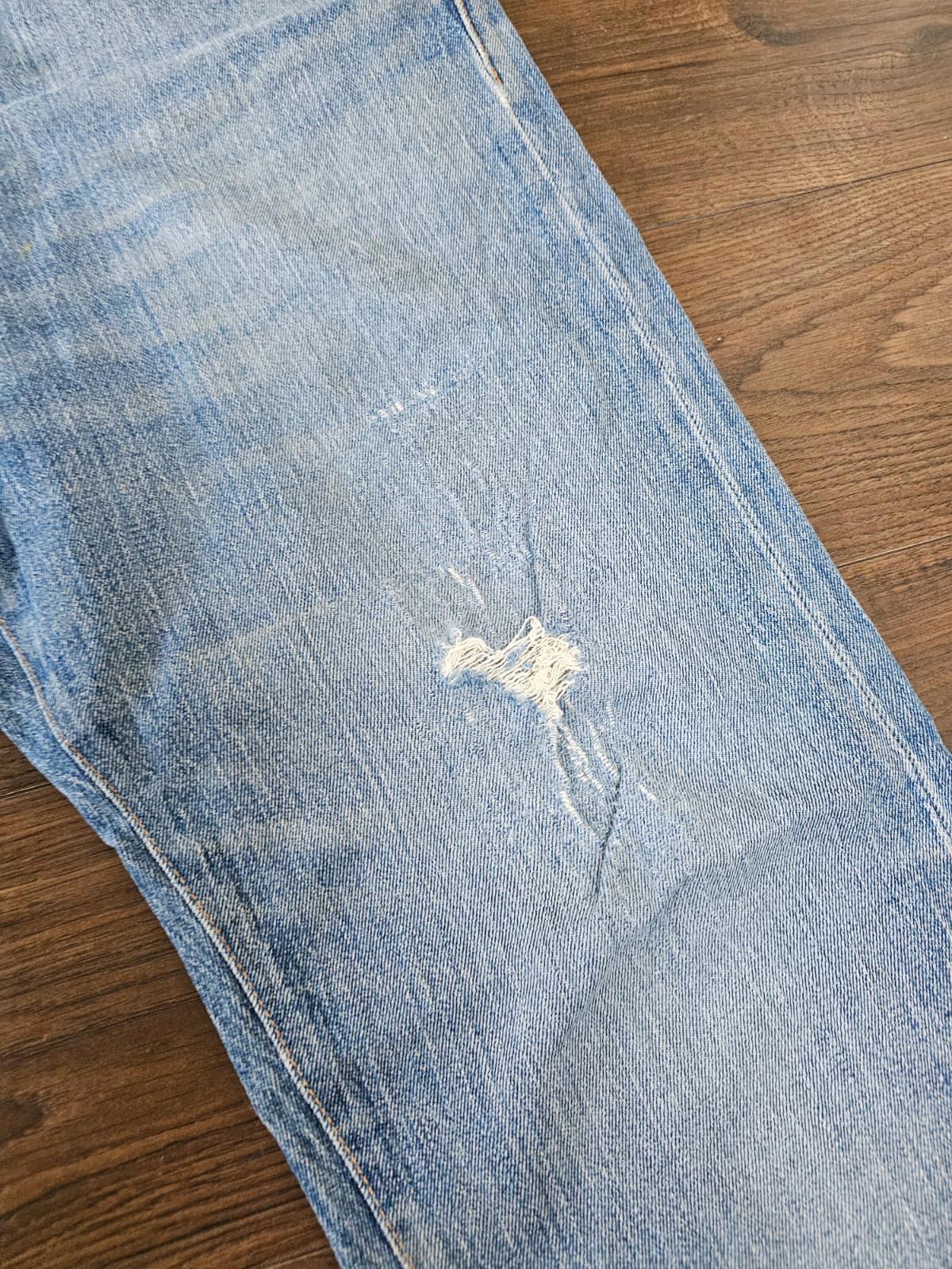 Levi's Mens Blue Jeans 504 Regular Straight W36/32L Cone Mills White Oak Denim