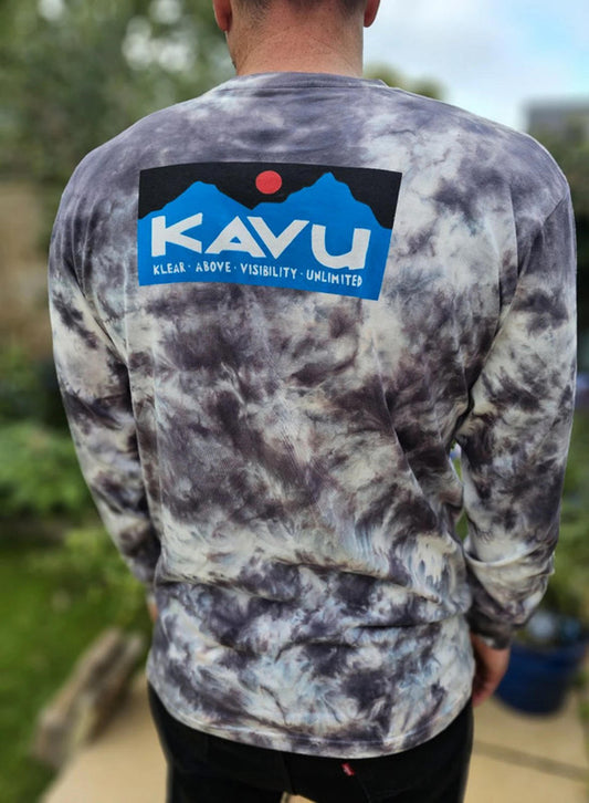 Mens KAVU Long Sleeve Smoke Tie Dye T-Shirt/Top - M/Medium