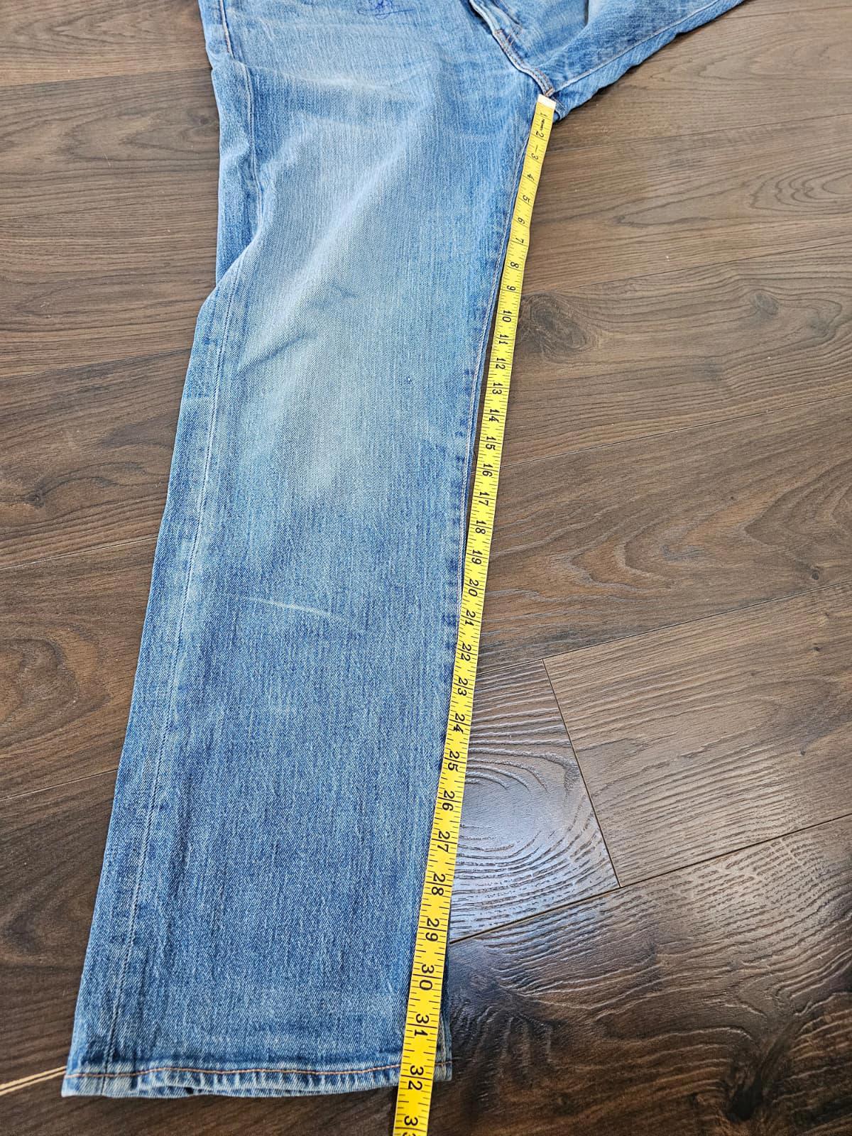Levi's Mens Blue Jeans 504 Regular Straight W36/32L Cone Mills White Oak Denim