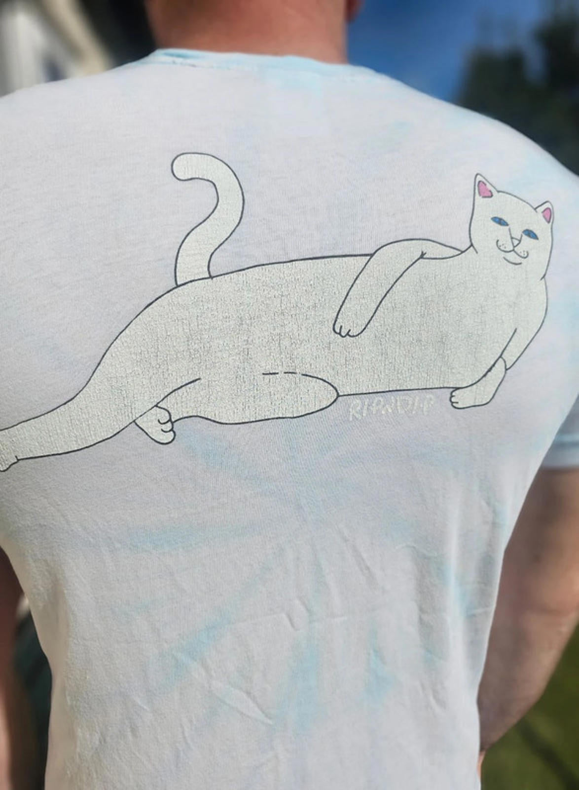 Ripndip Unisex Short Sleeve 'Lying Cat' Big Print Short Sleeve T-Shirt - M