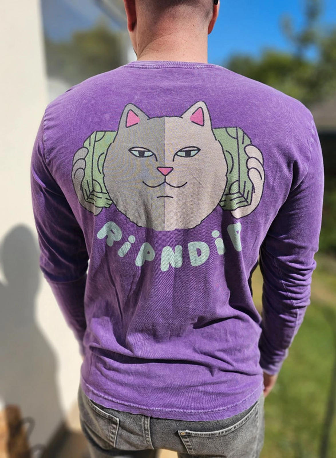 Ripndip Purple Money Talks Unisex Long Sleeve Print T-Shirt - M/Medium**