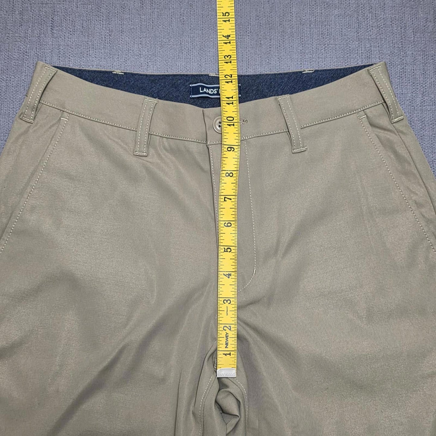 Lands End Mens Smart Casual Chino Style Trousers/Pants - 30 - W30 / L30 - Khaki