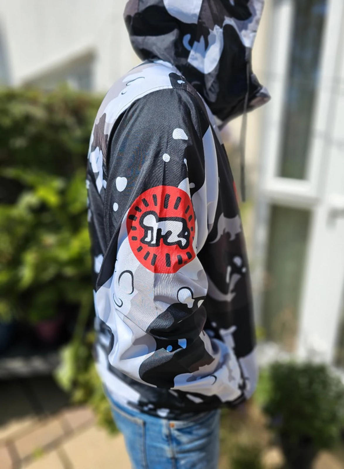 Keith Haring X Members Only Full Zip Hooded Windbreaker Jacket - L/Large