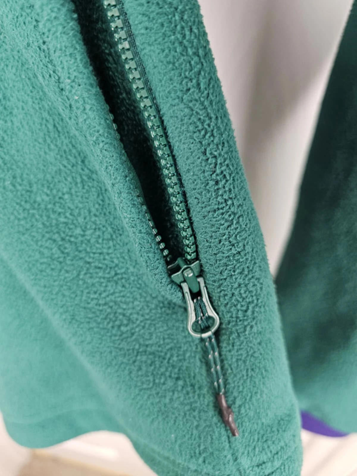 Adidas Originals Snap Button Pullover Fleece Jumper - M/Medium - Green/Purple