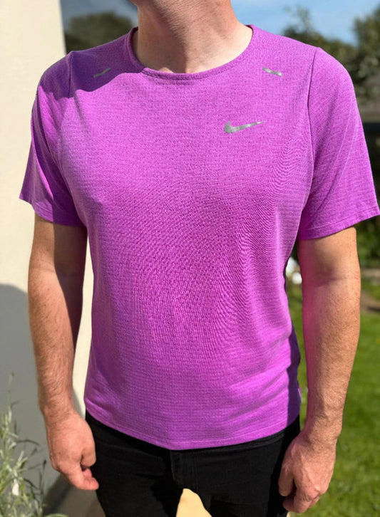 Nike Dri-Fit Purple Activewear Gym Casual Running Short Sleeve T-Shirt - L/Large