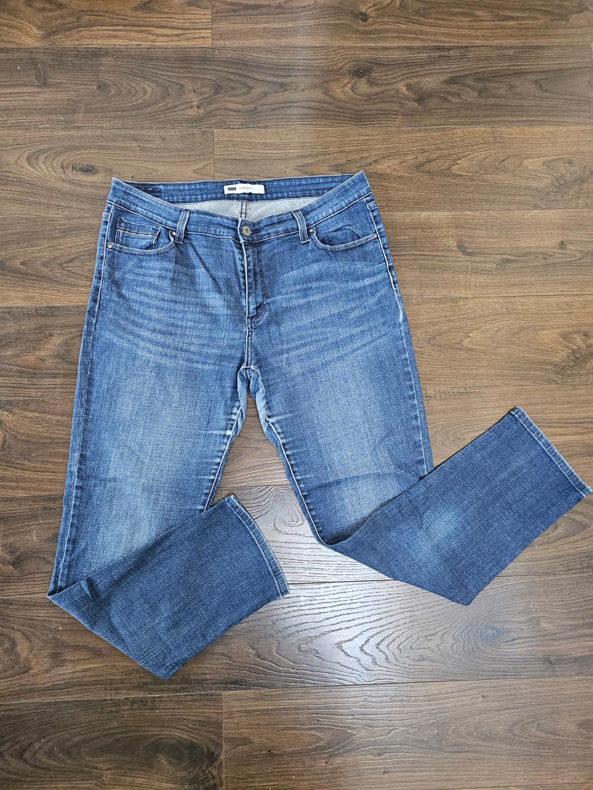Levi's Womens Blue Jeans Mid Rise Skinny Fit - W35/30L Denim Trousers Bottoms