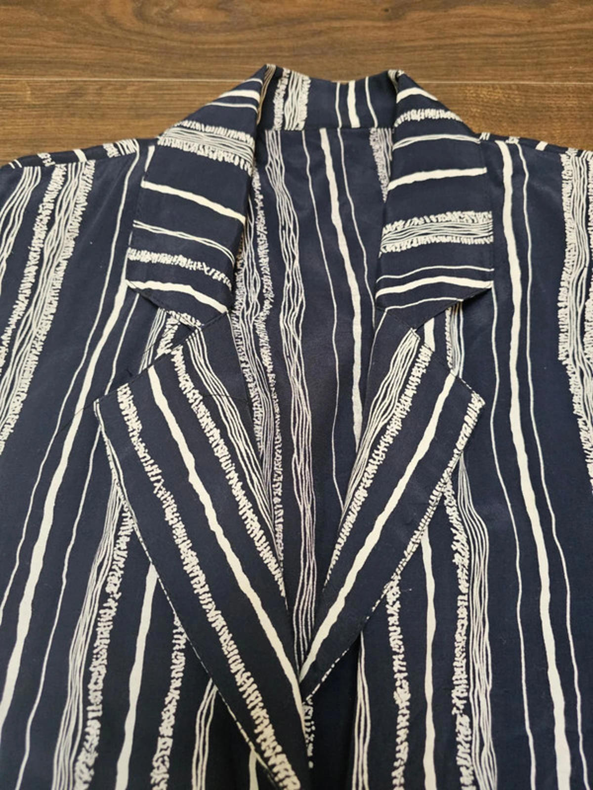Vintage Black & White Shoulder Pad Short Sleeve Shirt - L/XL Retro Summer Holiday