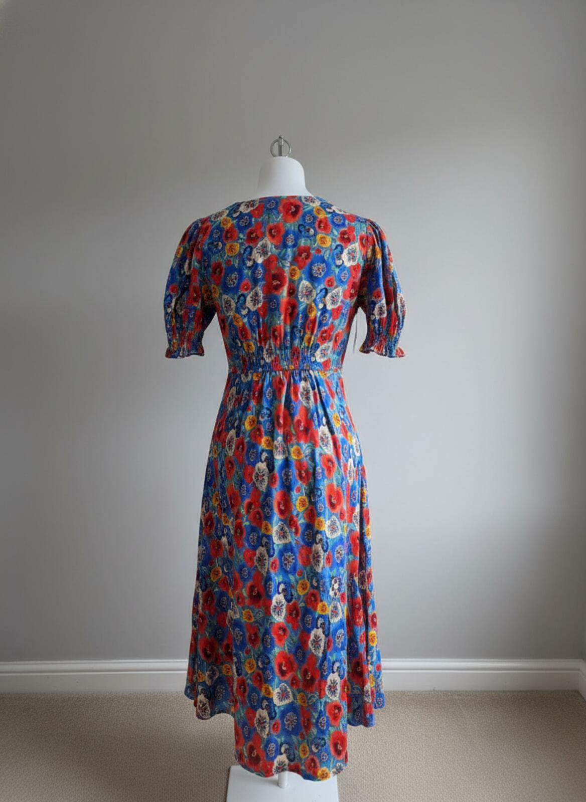 Joanie Womens' Colleen Pansy Floral Print Midi Spring Races Dress - 14