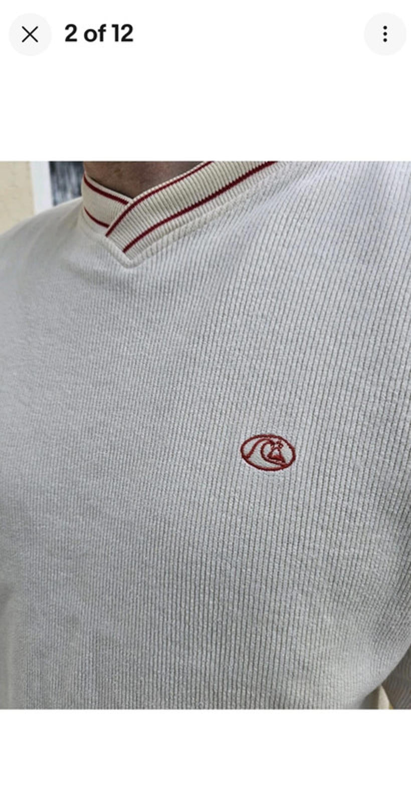 Vintage Quiksilver 90s Pullover V-Neck Jumper Sweater Sweatshirt - M/Medium L
