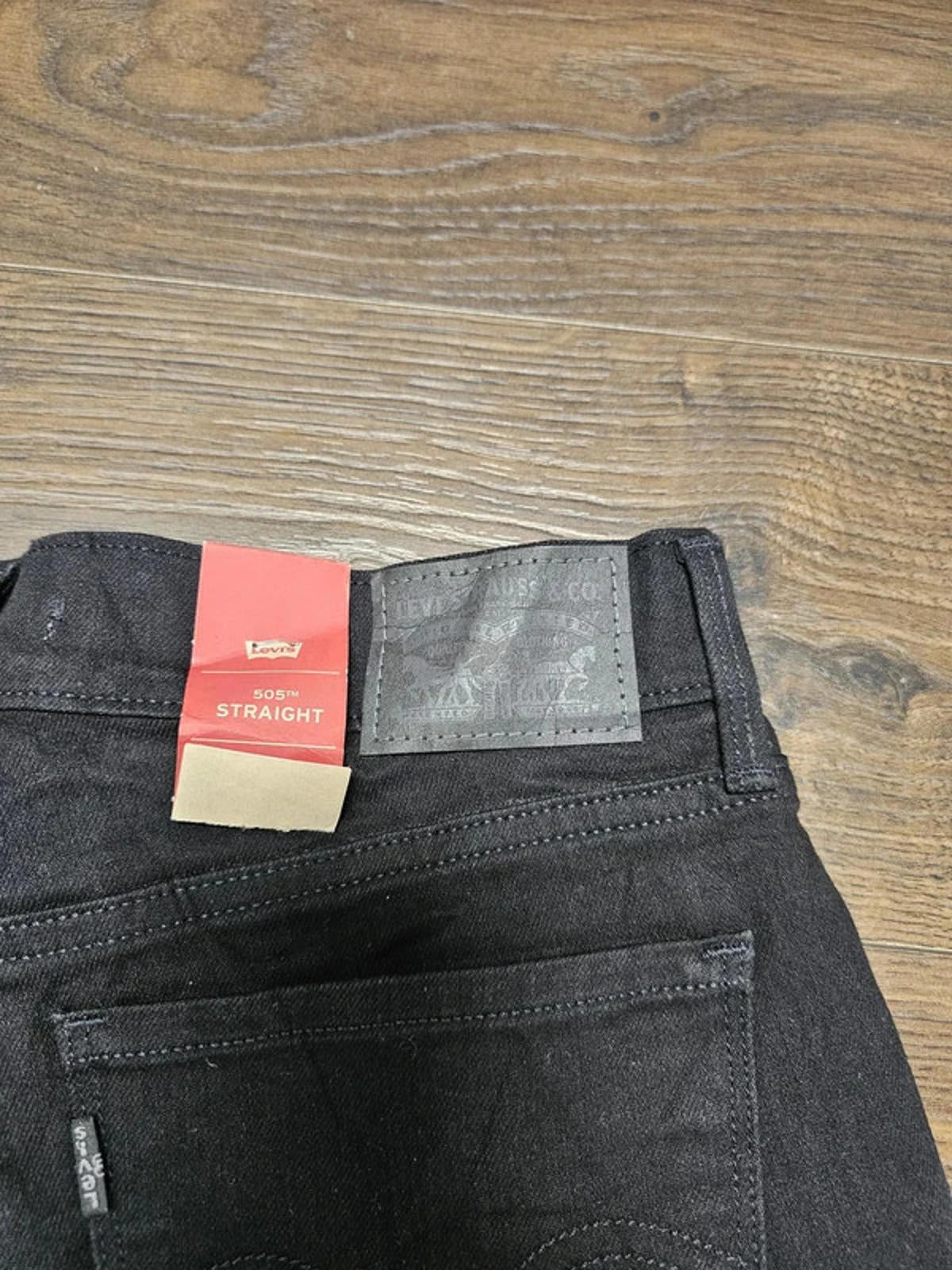 Levi's Womens Black Jeans 505 Mid Rise Straight W28/32L Denim Trousers Bottoms