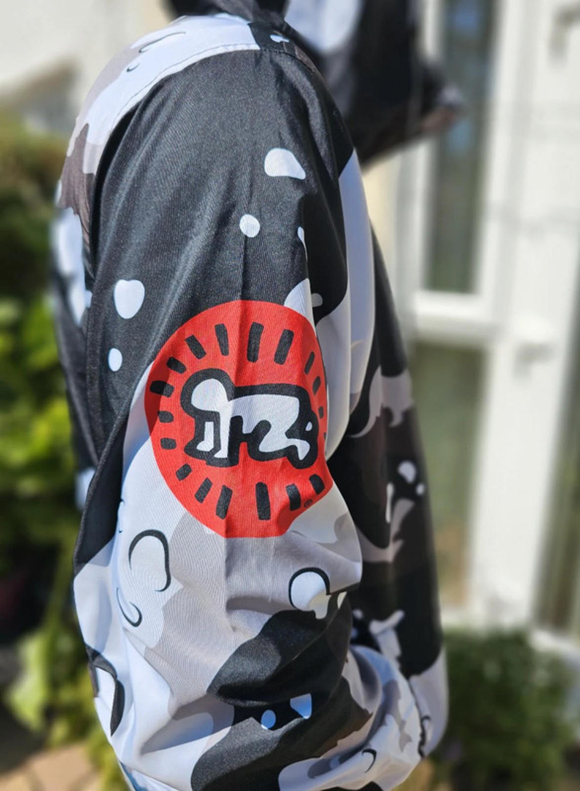 Keith Haring X Members Only Full Zip Hooded Windbreaker Jacket - L/Large