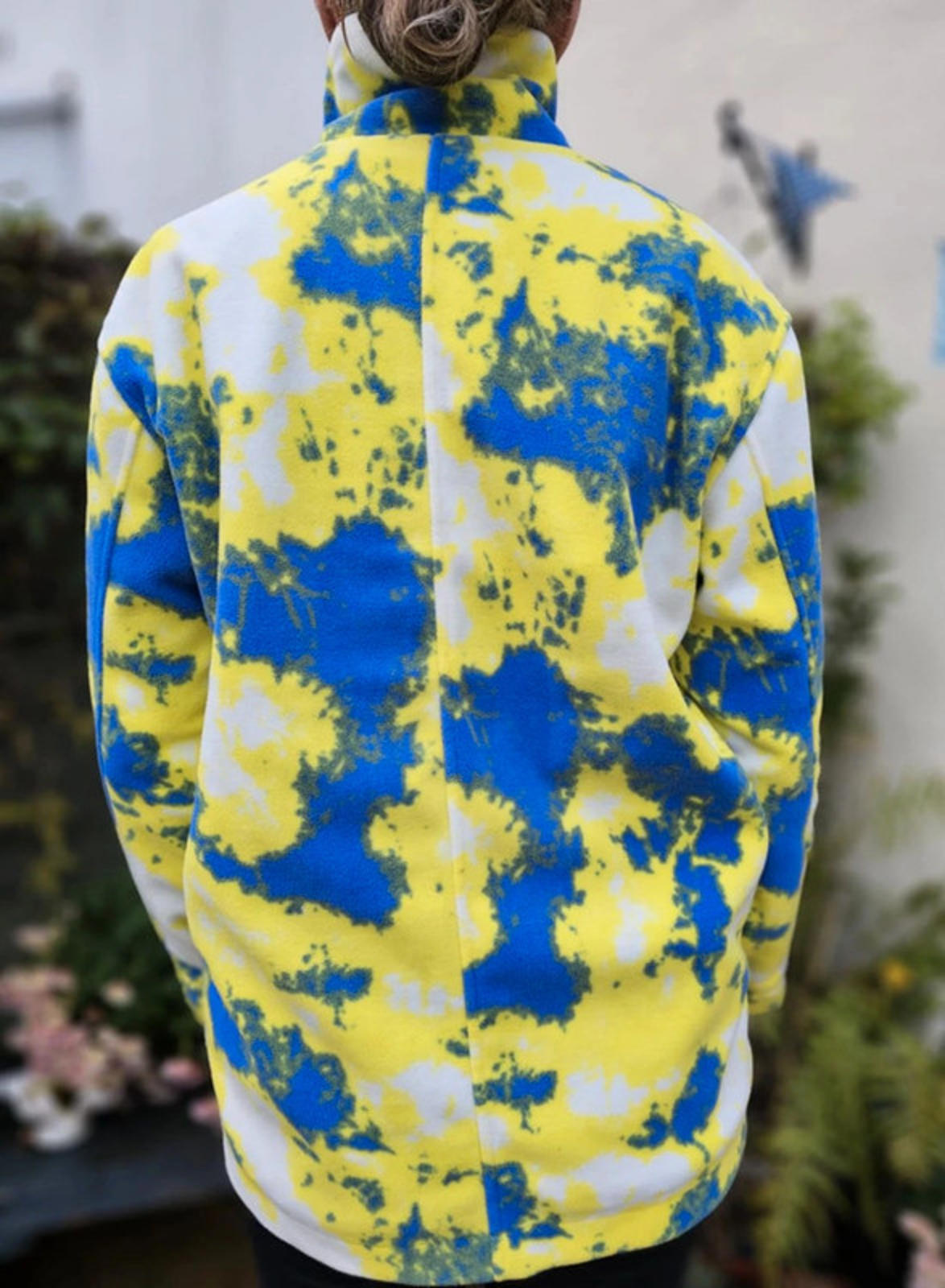 Quiksilver Abstract Pattern Unisex Fleece Button Up Jacket/Shacket - S/Small