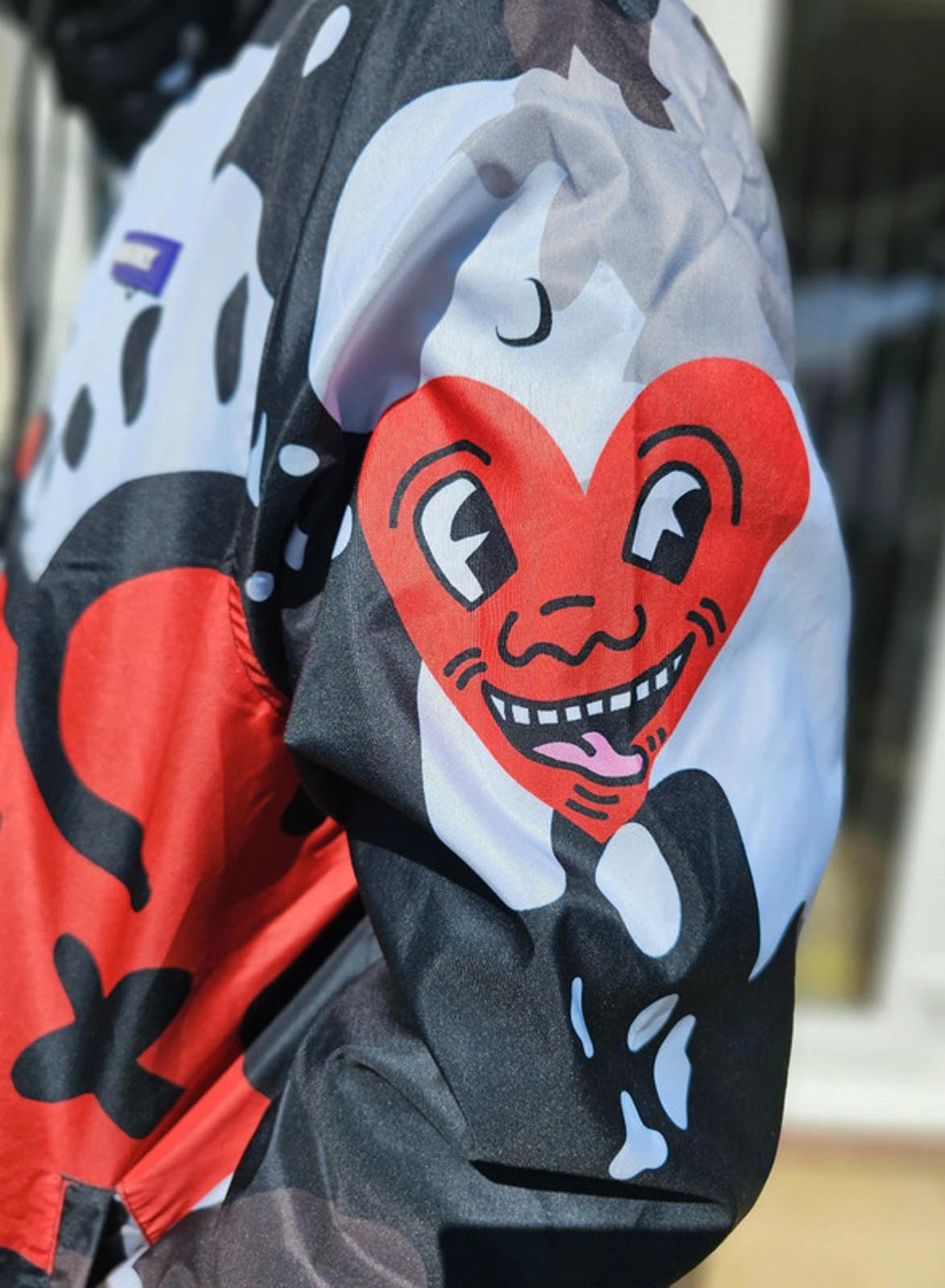 Keith Haring X Members Only Full Zip Hooded Windbreaker Jacket - L/Large