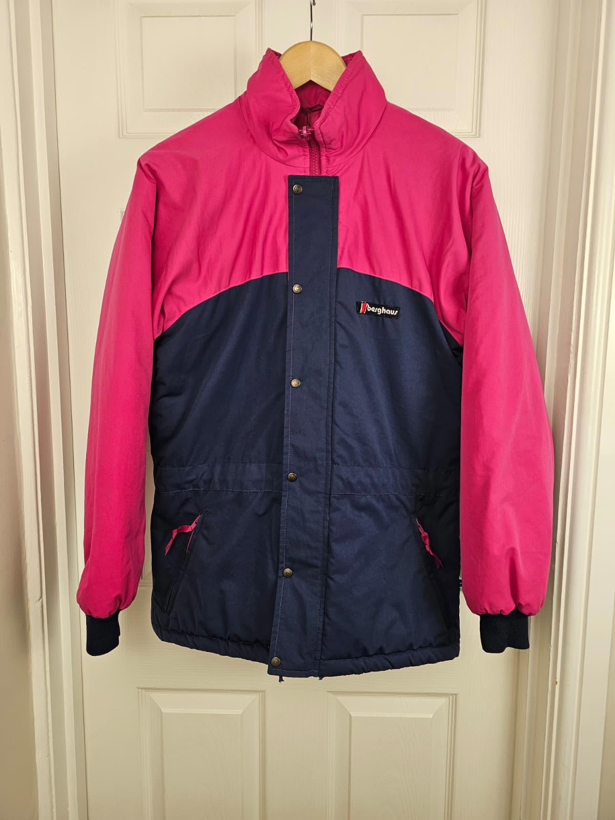 Berghaus Vintage 90's Womens Insulated Full Zip Coat/Jacket - 12 -  Pink/Navy