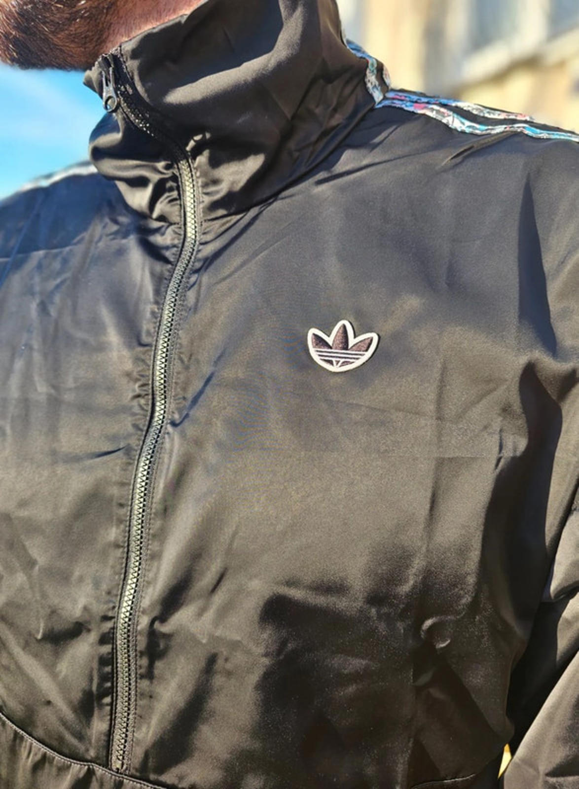 Adidas Full Zip Black Windbreaker Style Track Jacket - UK 12 - NWT