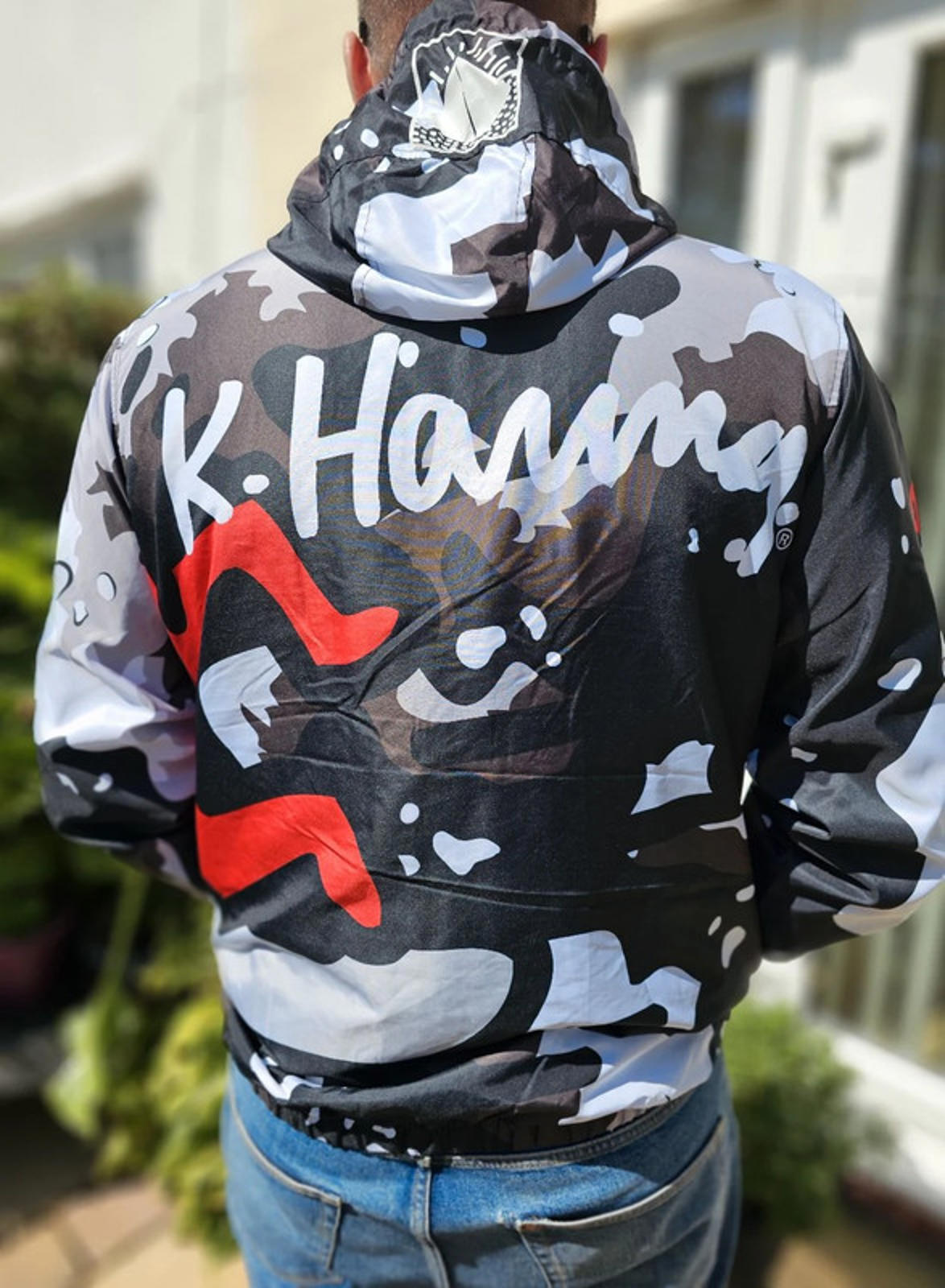 Keith Haring X Members Only Full Zip Hooded Windbreaker Jacket - L/Large