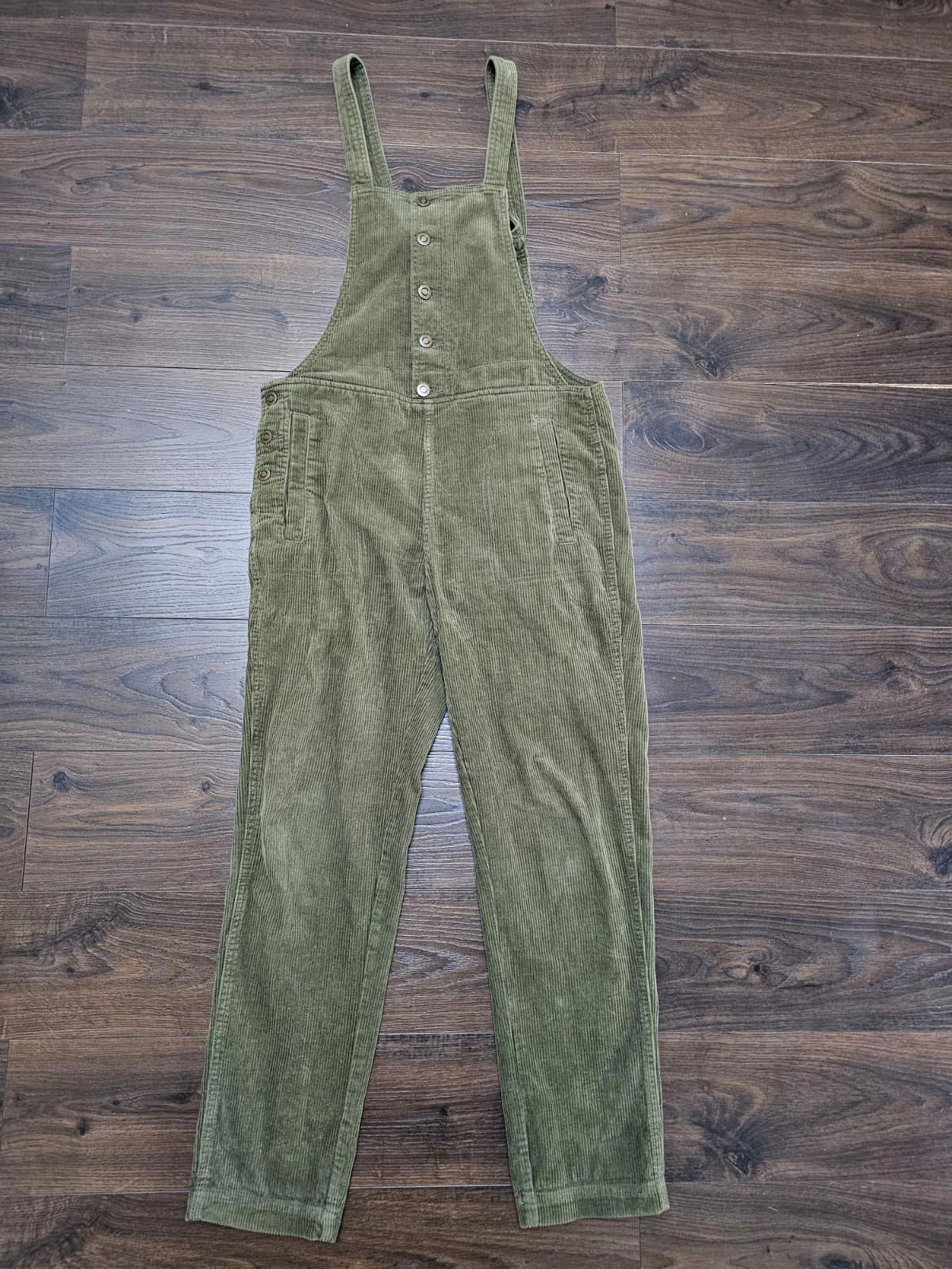 Passenger Womens Corduroy Dungarees - Extra Small / L - Dark Green