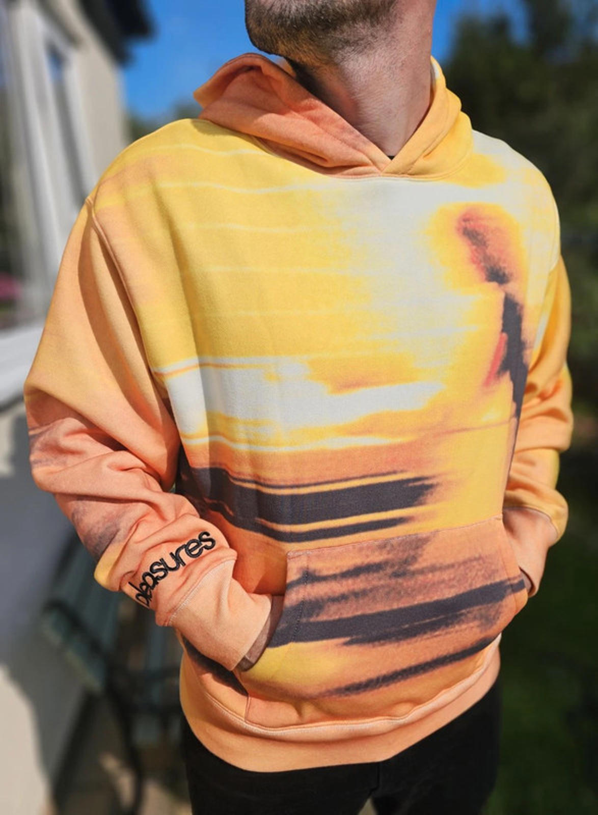 Limited Edition Blur X Pleasures Collab Pullover Embroidered Hoodie - L/Large