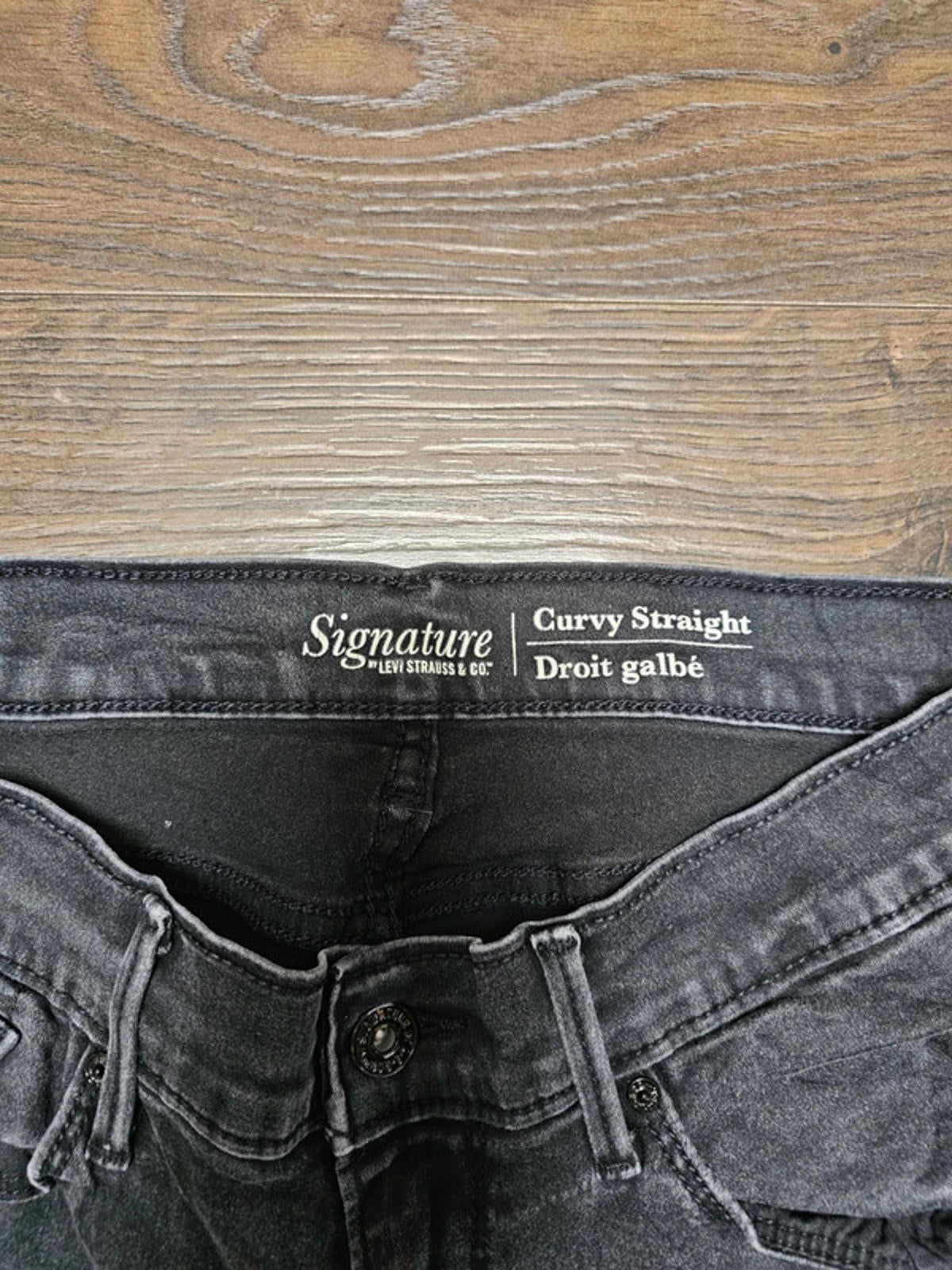 Levi's Womens Black Jeans Signature Curvy Straight W30/29L Denim Trousers