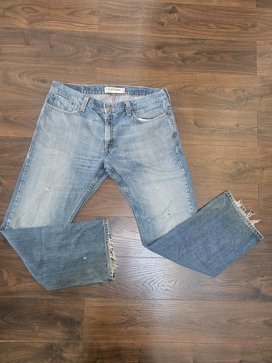 Levi's Mens Blue Jeans 515 Slim Straight W38/32L Denim Trousers Bottoms