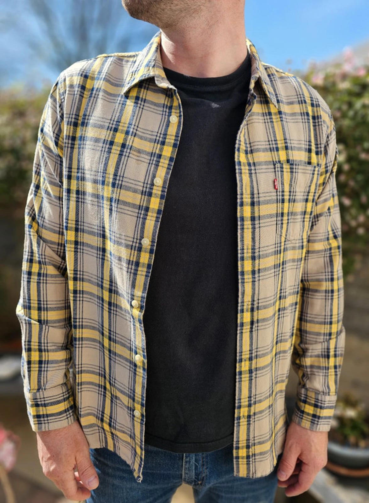 Levi's Men's Long Sleeve Standard Fit Check Shirt - L/Large
