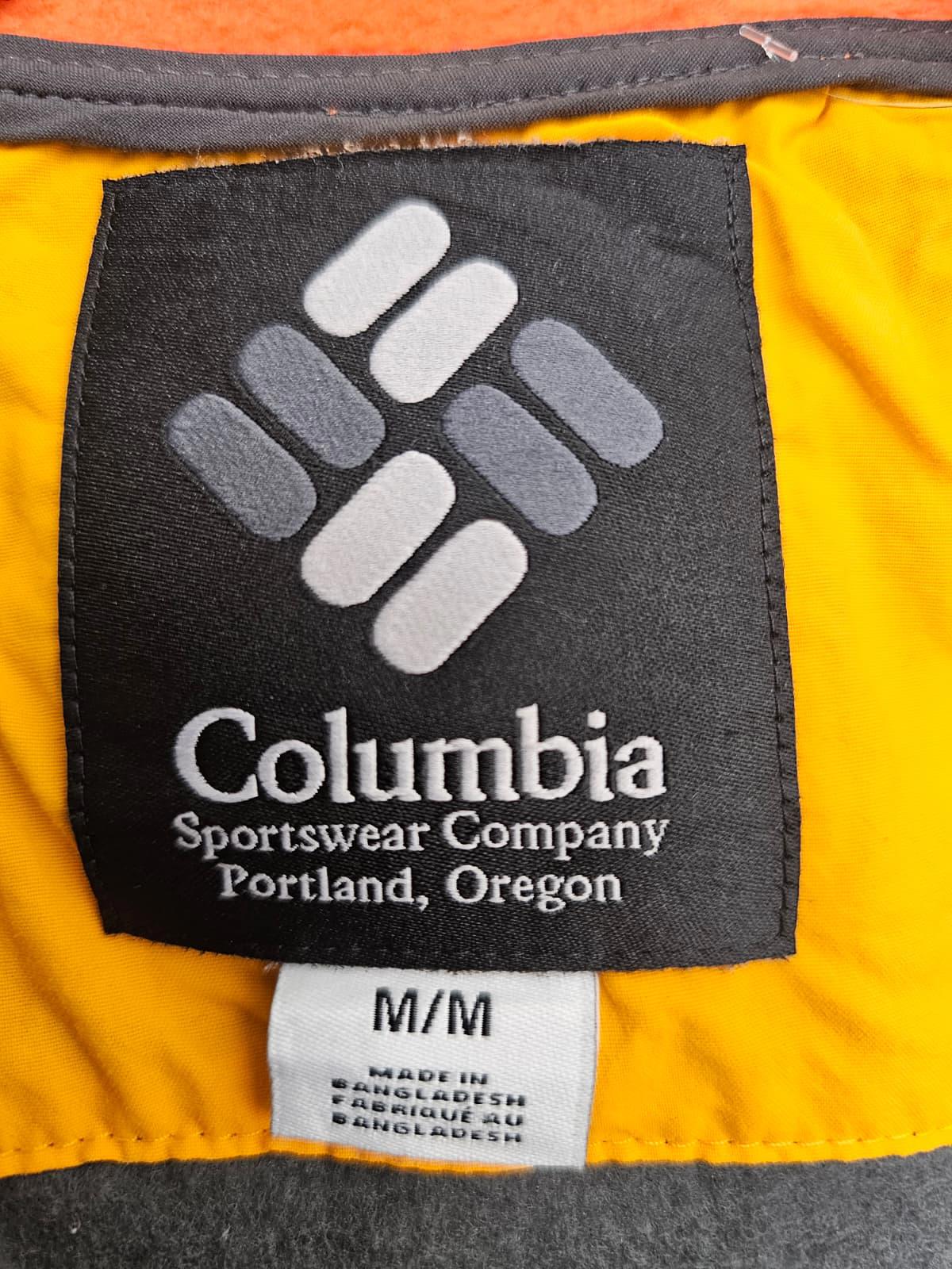 Columbia Mens Backbowl Full Zip Fleece Jacket - M/Medium - Orange/Grey