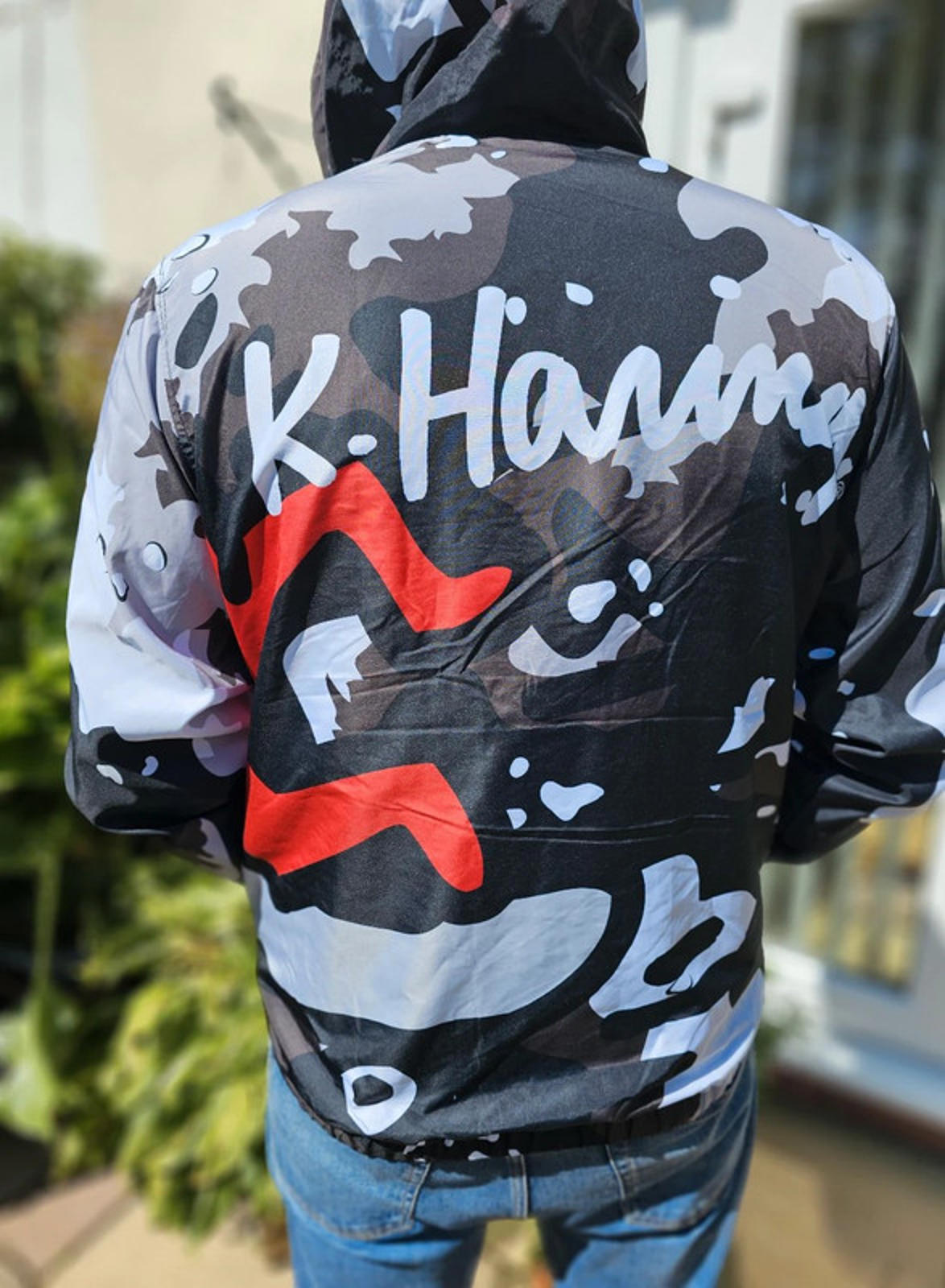 Keith Haring X Members Only Full Zip Hooded Windbreaker Jacket - L/Large