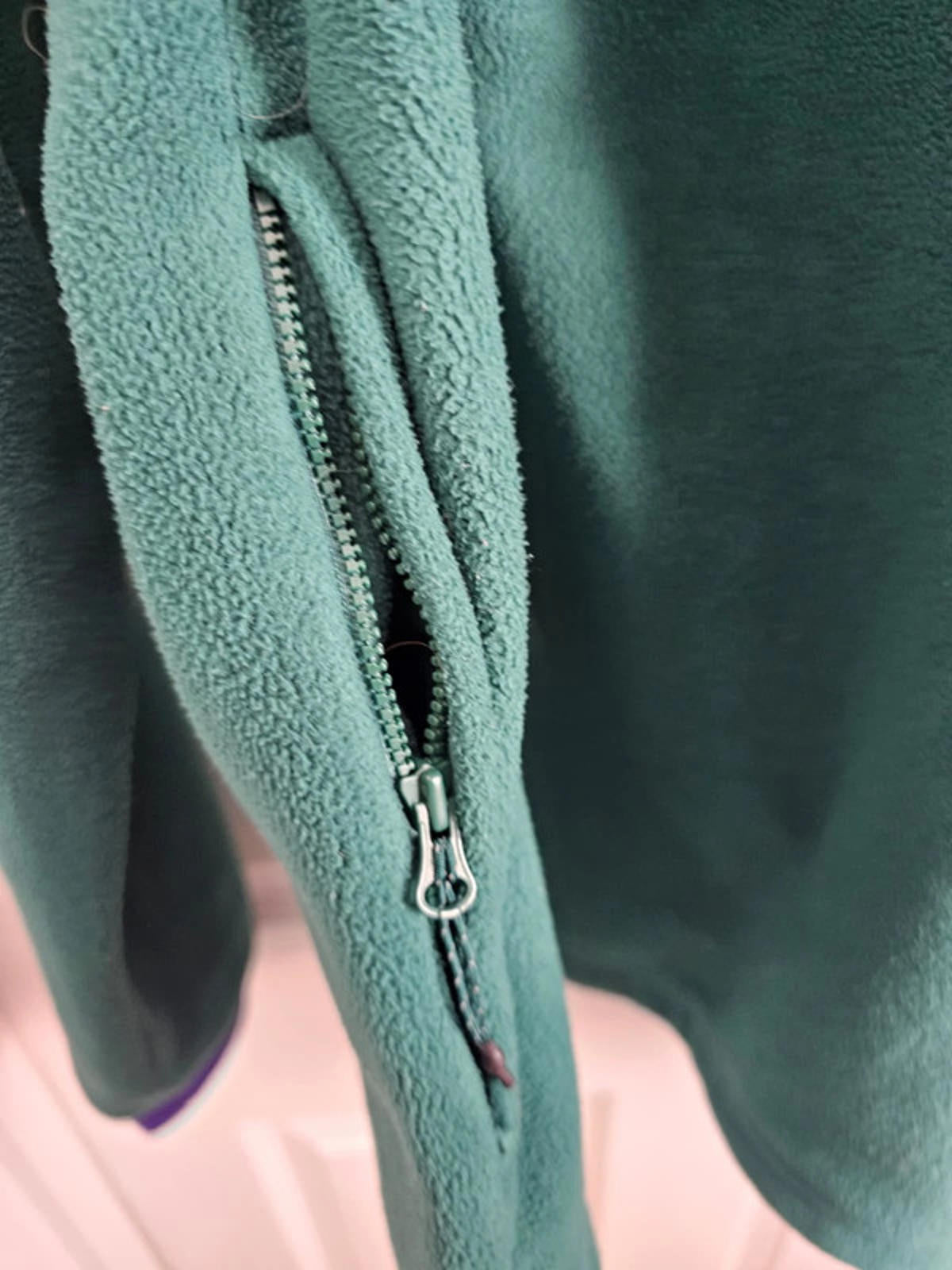 Adidas Originals Snap Button Pullover Fleece Jumper - M/Medium - Green/Purple