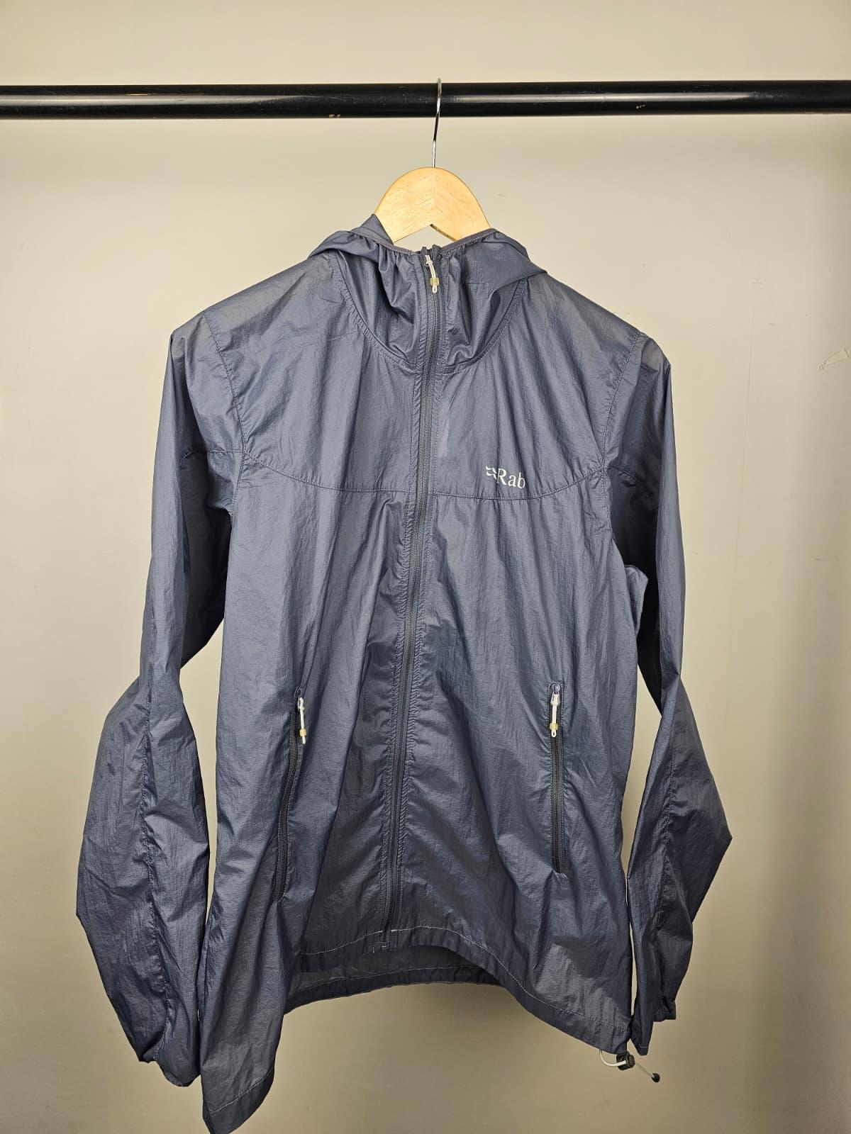 Rab Womens Full Zip Hooded Lightweight Fast Hike/Running Windbreaker Jacket - 14