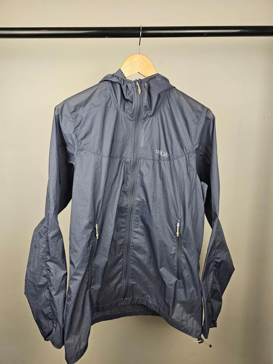 Rab Womens Full Zip Hooded Lightweight Fast Hike/Running Windbreaker Jacket - 14