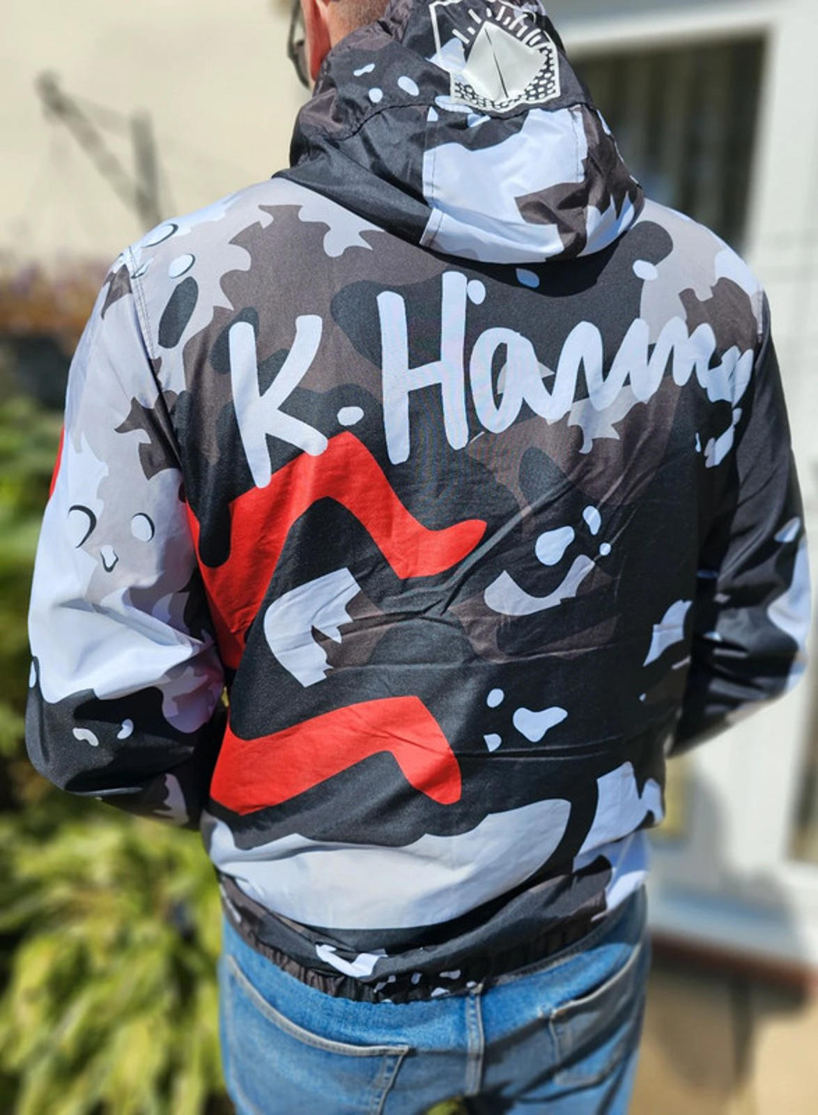 Keith Haring X Members Only Full Zip Hooded Windbreaker Jacket - L/Large