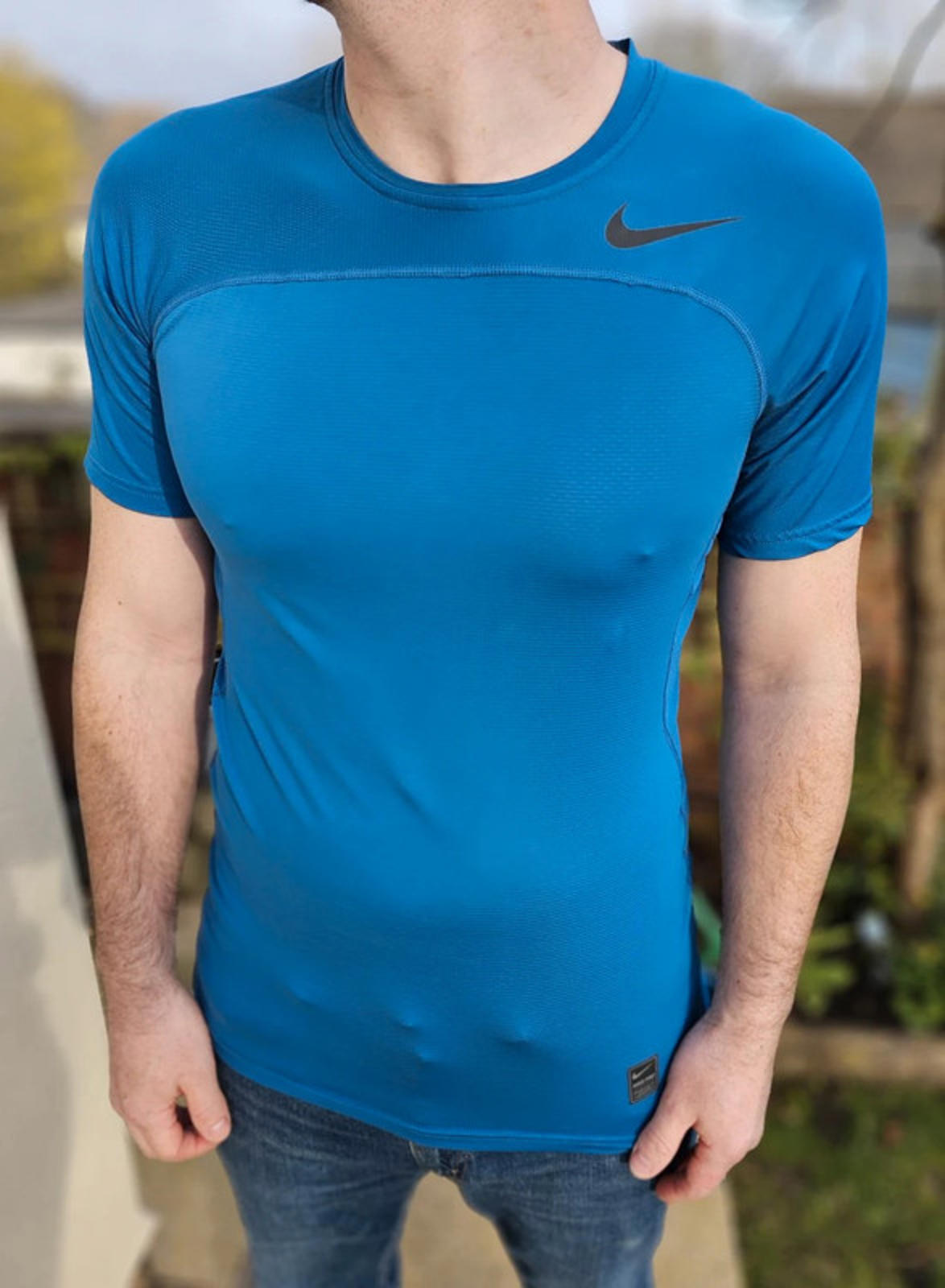 Nike Pro Hyper Cool Blue Activewear T-Shirt Tee Top - M/Medium