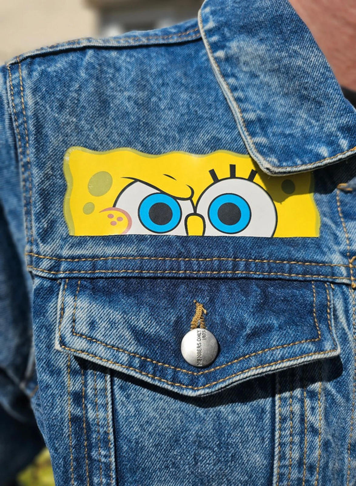 Rare Members Only X Nickelodeon X Sponge Bob Denim Jacket - L/Large