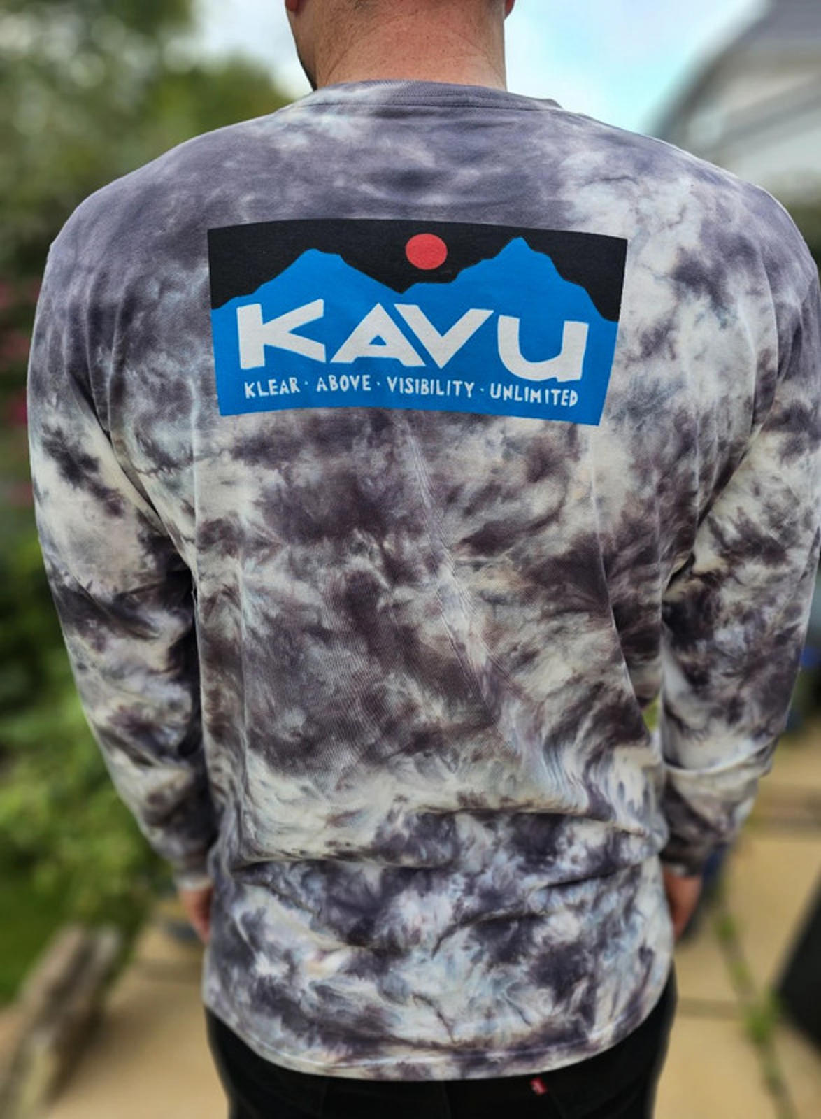 Mens KAVU Long Sleeve Smoke Tie Dye T-Shirt/Top - M/Medium