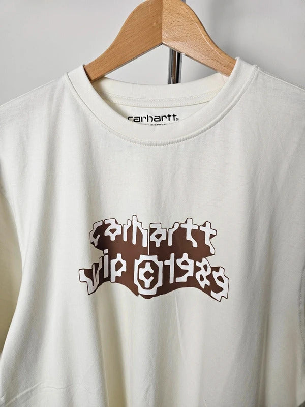 Carharrt WIP 1989 Big Spell Out Short Sleeve T-Shirt/Tee/Top - L/Large - Cream