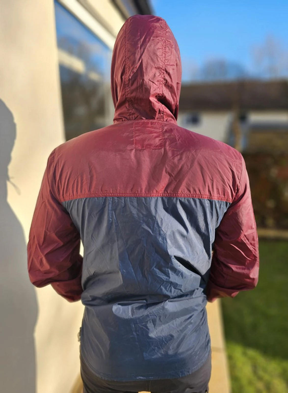 Awesome Obey Burgundy Windbreaker Rain Coat - L/Large Unisex Casual Layer