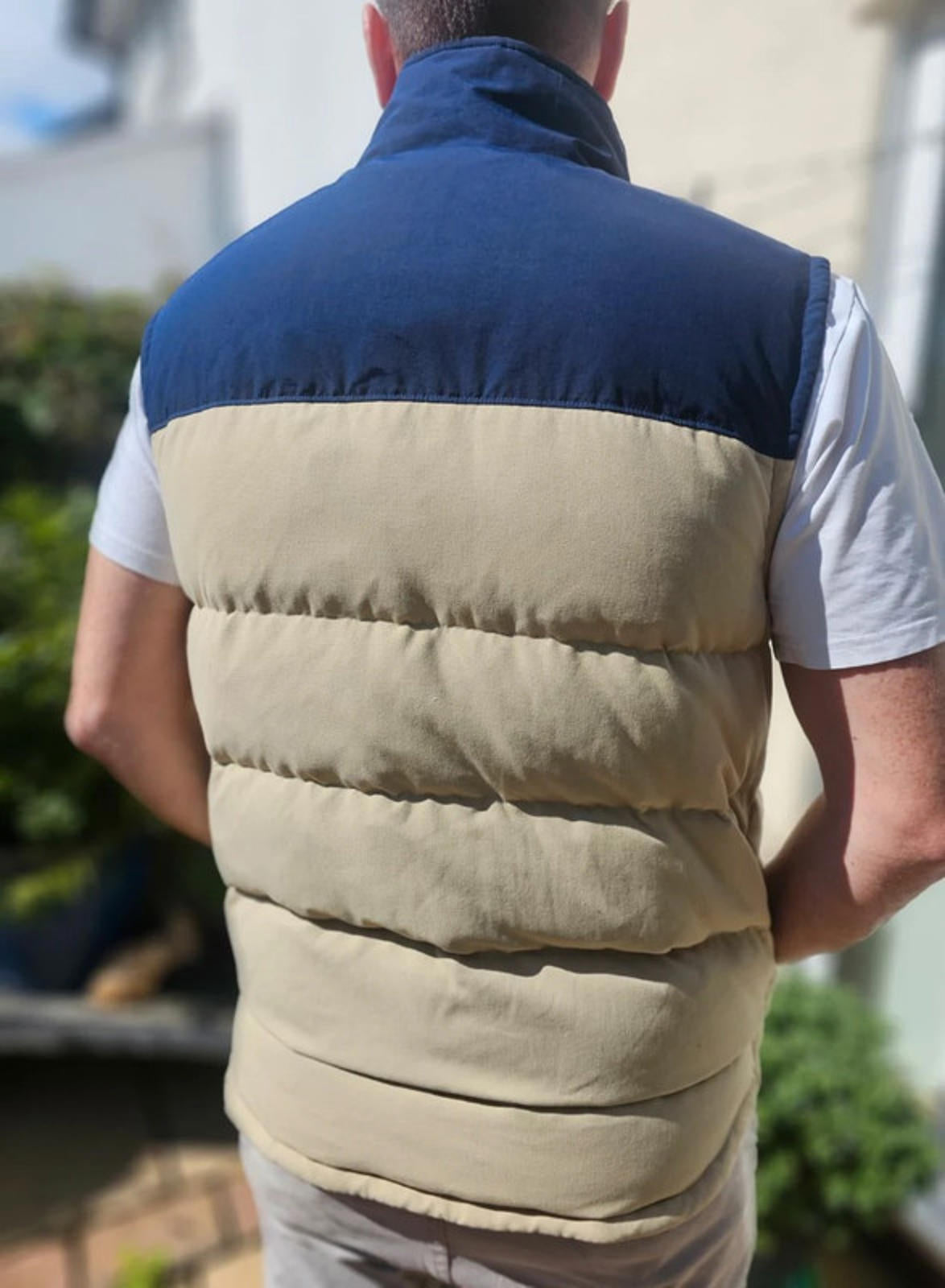 Patagonia Mens Bivy Down Vest Ash Tan Gilet/Body Warmer - L/Large
