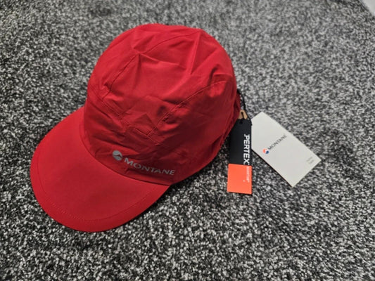 Montane Unisex Pertex Quantam Water Resistant Lightweight Hat/Cap Red/Adjustable