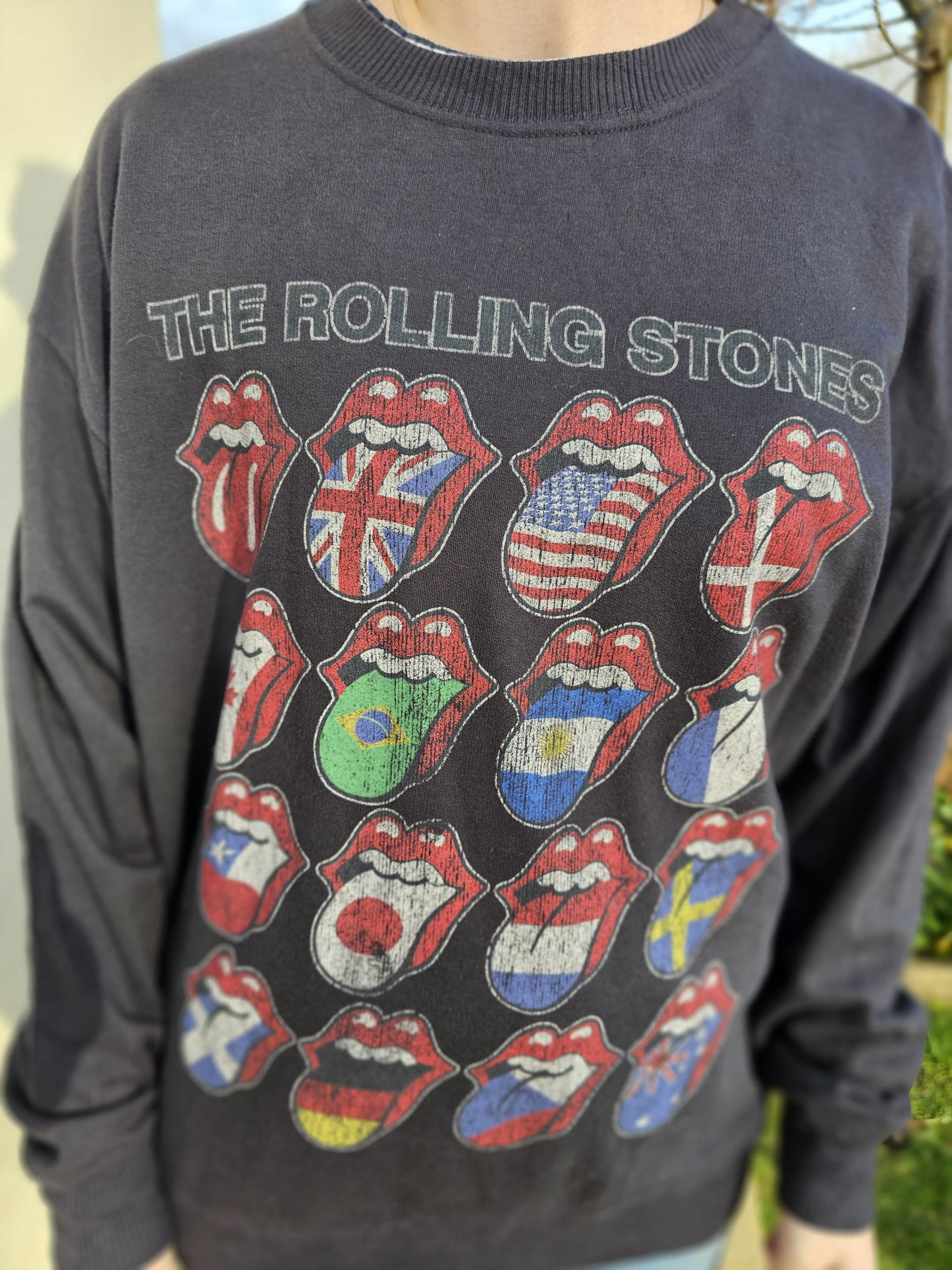 The Rolling Stones Pullover Black Jumper Sweatshirt Holister -  S/Small