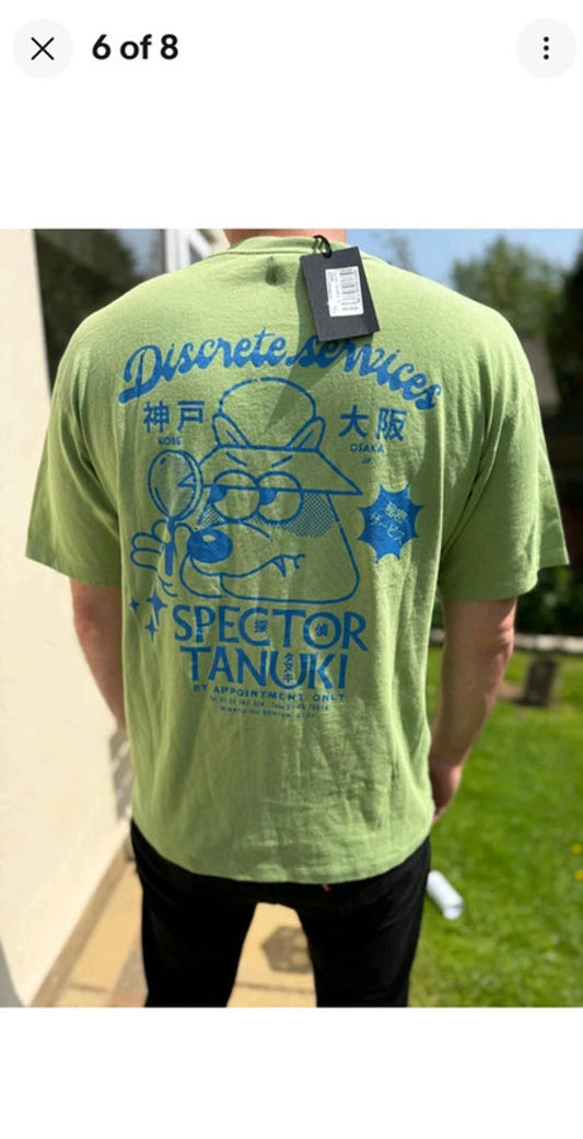 Brand New Mens EDWIN Japan Green Short Sleeve Inspector Tanuki T-Shirt- M/Medium
