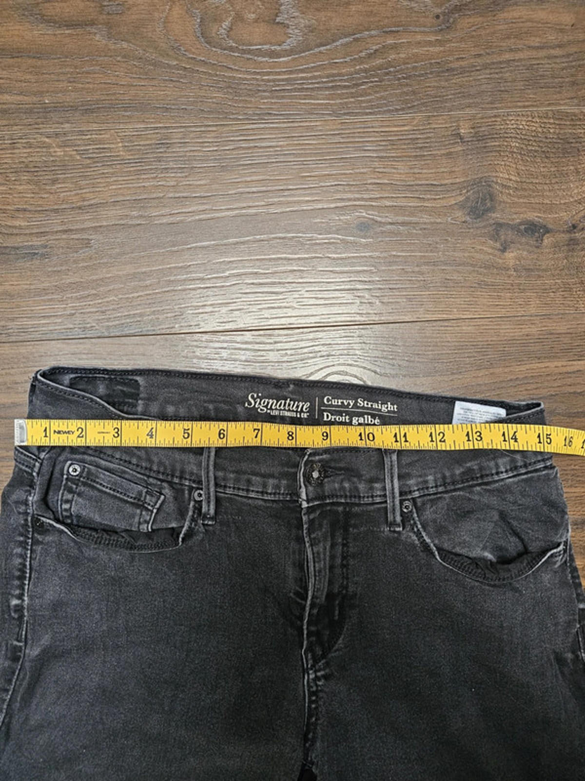 Levi's Womens Black Jeans Signature Curvy Straight W30/29L Denim Trousers